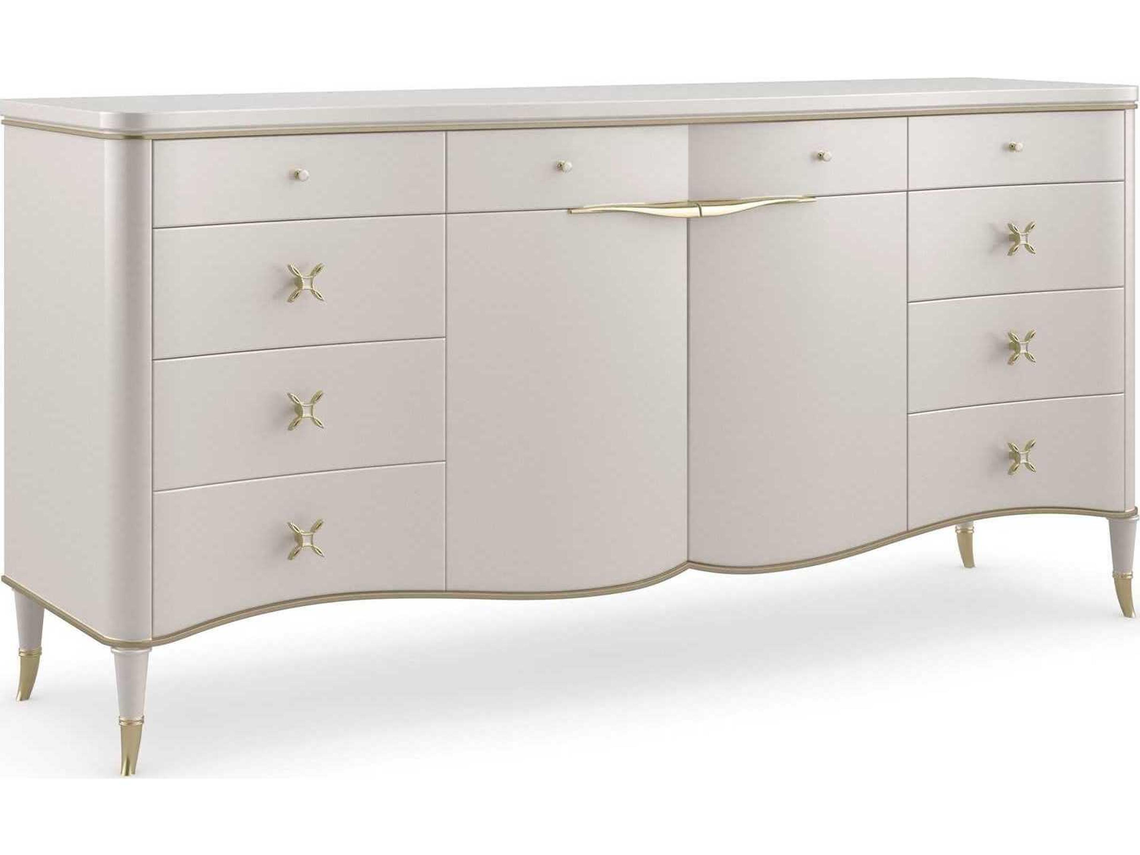 Caracole Classic Belle of the Ball 9-Drawers White Birch Wood Dresser