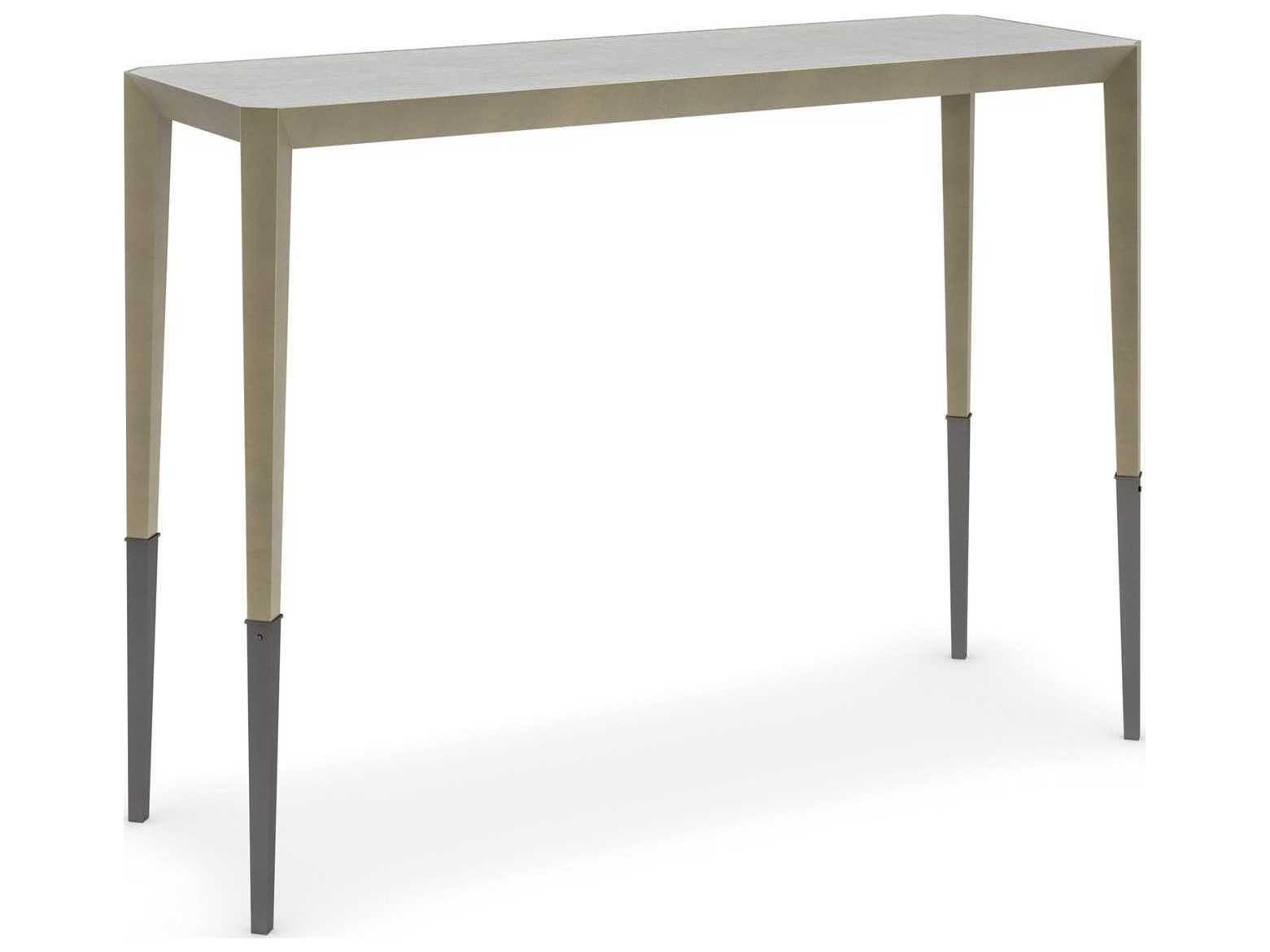 Caracole Classic Perfect Together Rectangular Brushed Antique Brass Deep Bronze Albino Console Table
