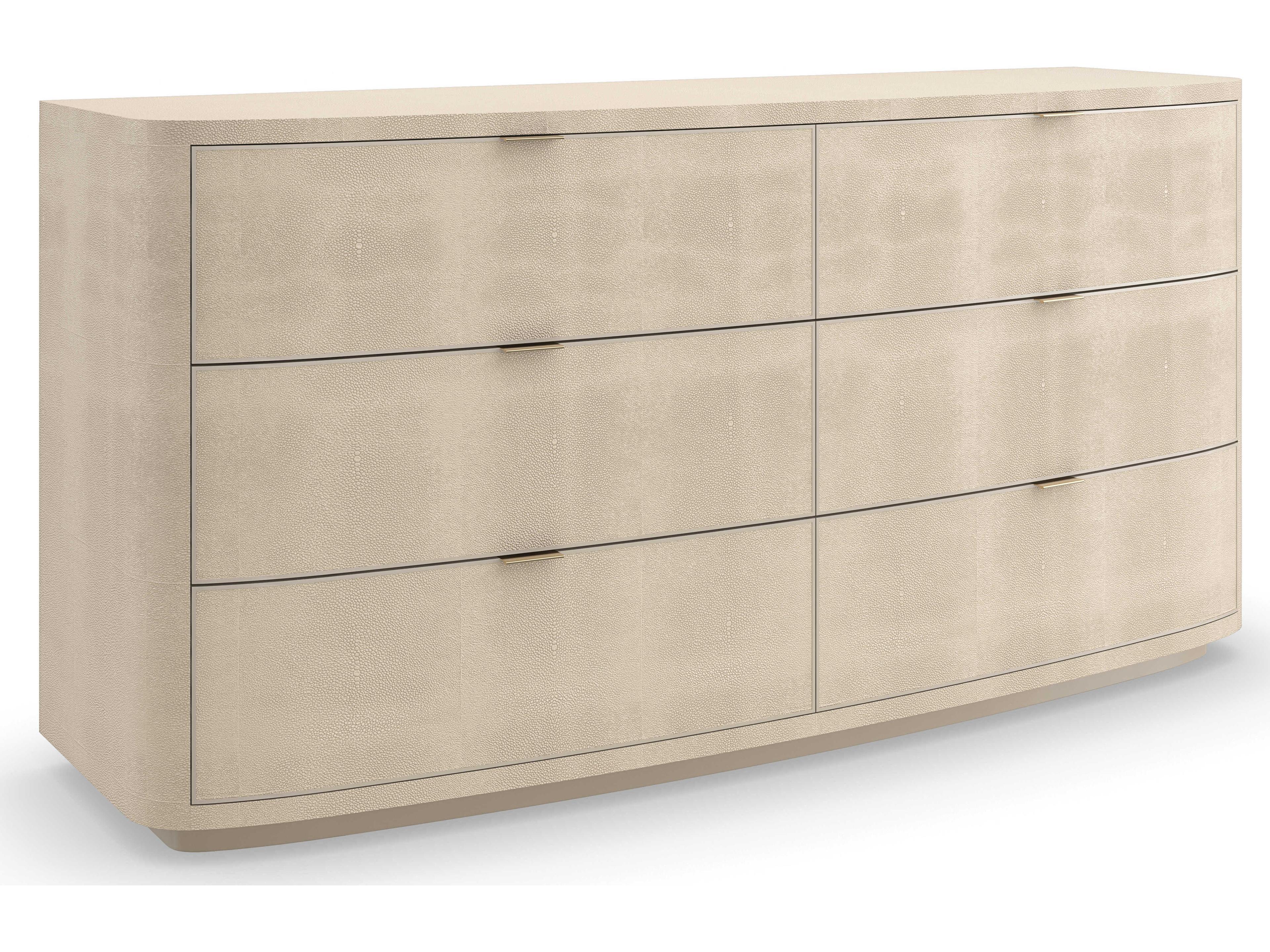Caracole Classic Simply Perfect 6-Drawers White Birch Wood Double Dresser