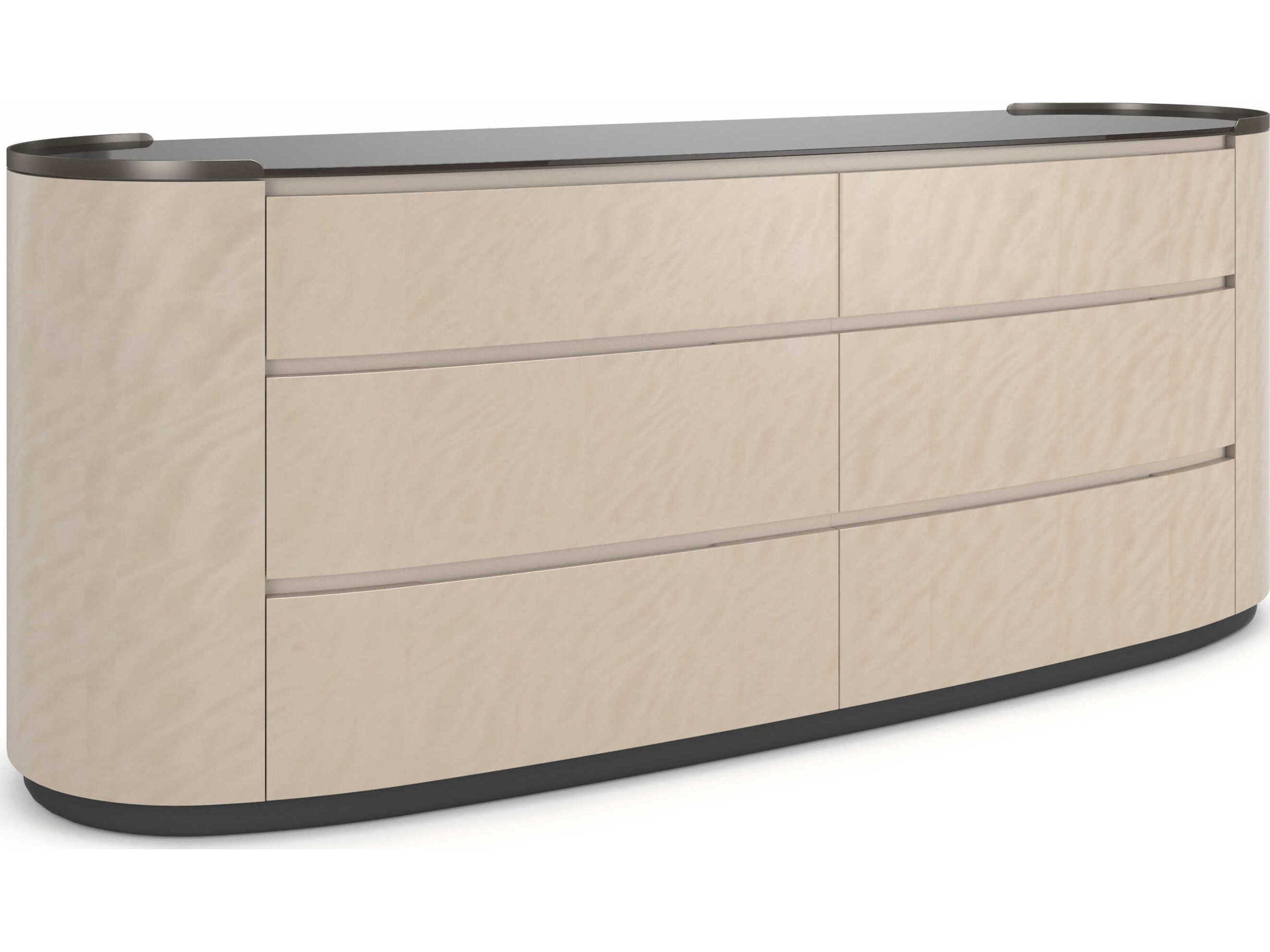 Caracole Muse 6-Drawers Beige Hardwood Double Dresser