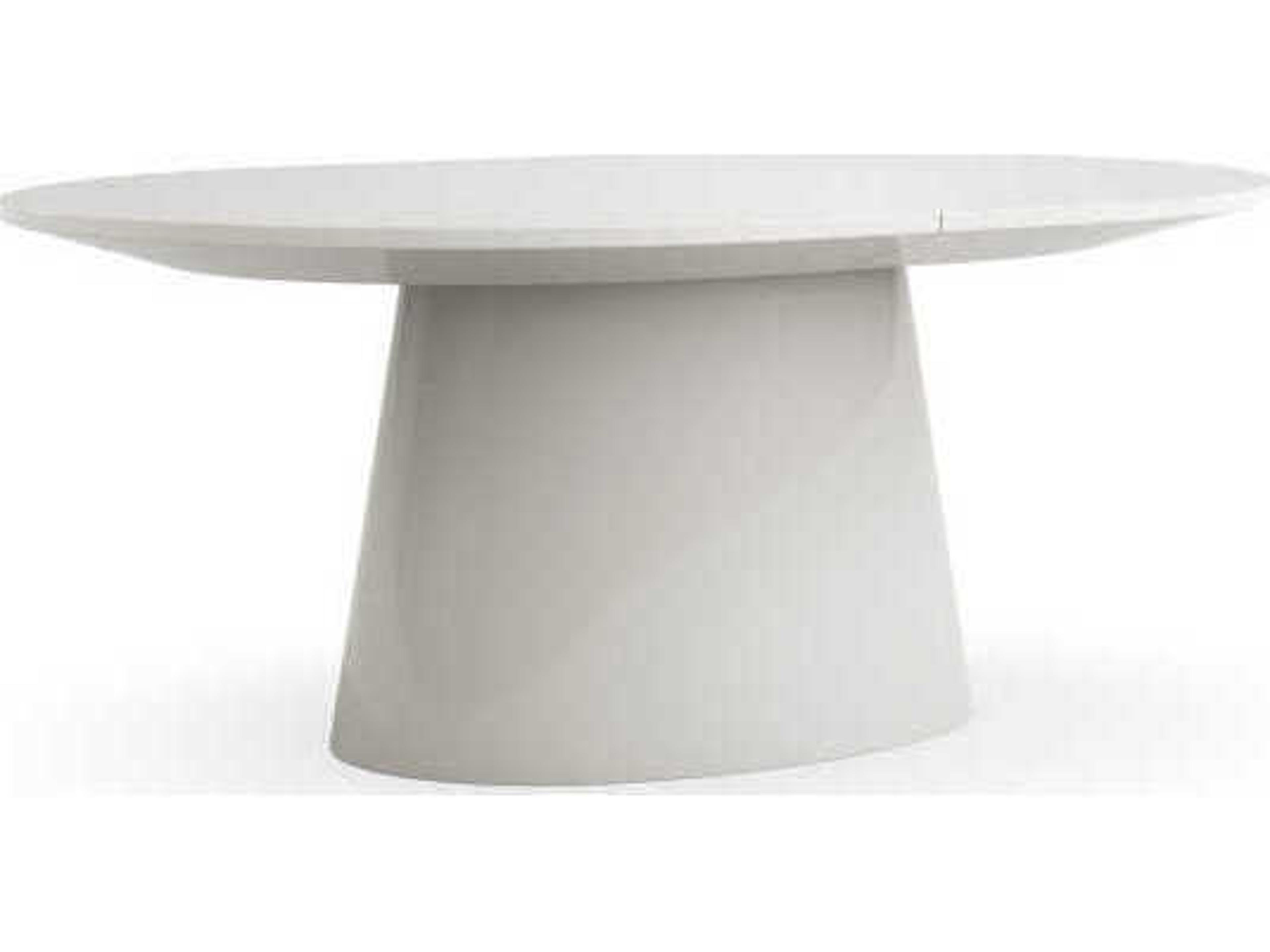 Caracole Paragon Oval Wood Blanc Gloss Dining Table