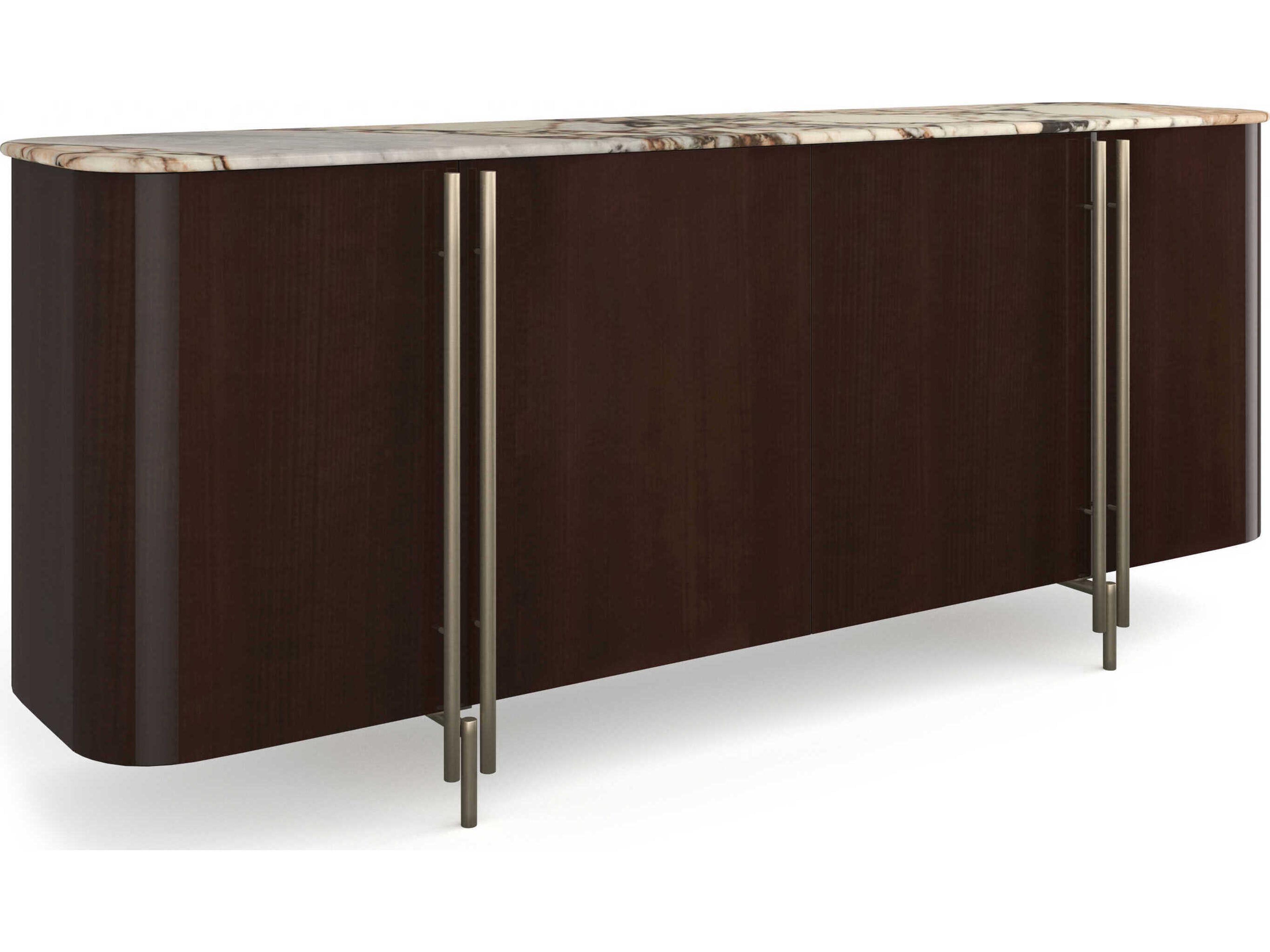 Caracole Vena 82" Hardwood Otter Gloss Sideboard