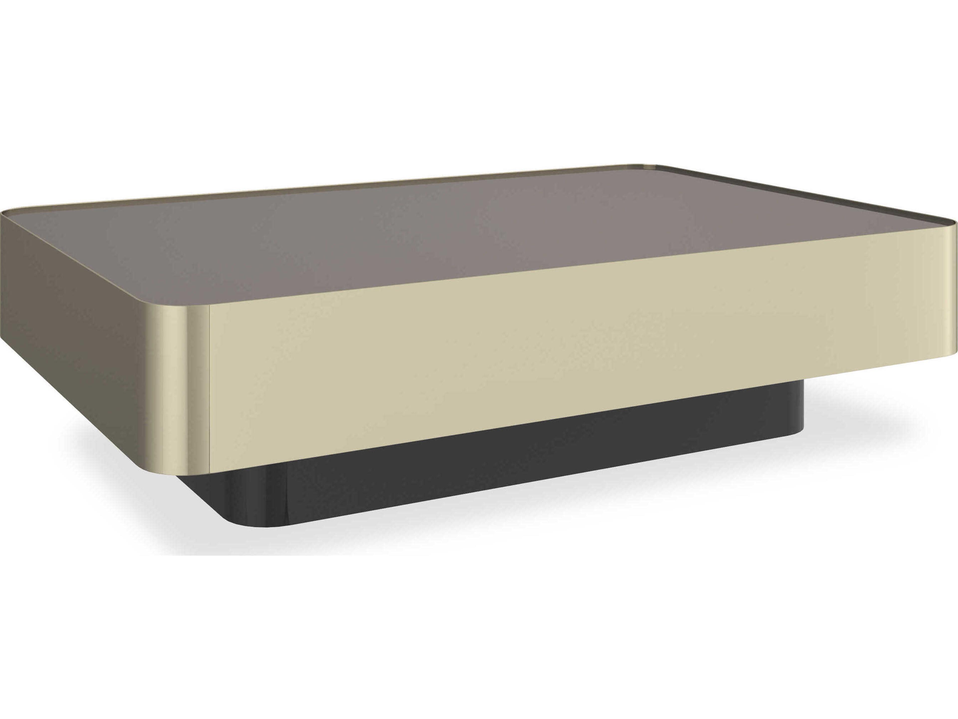 Caracole Periphery Rectangular Mirror Chocolate Truffle Coffee Table