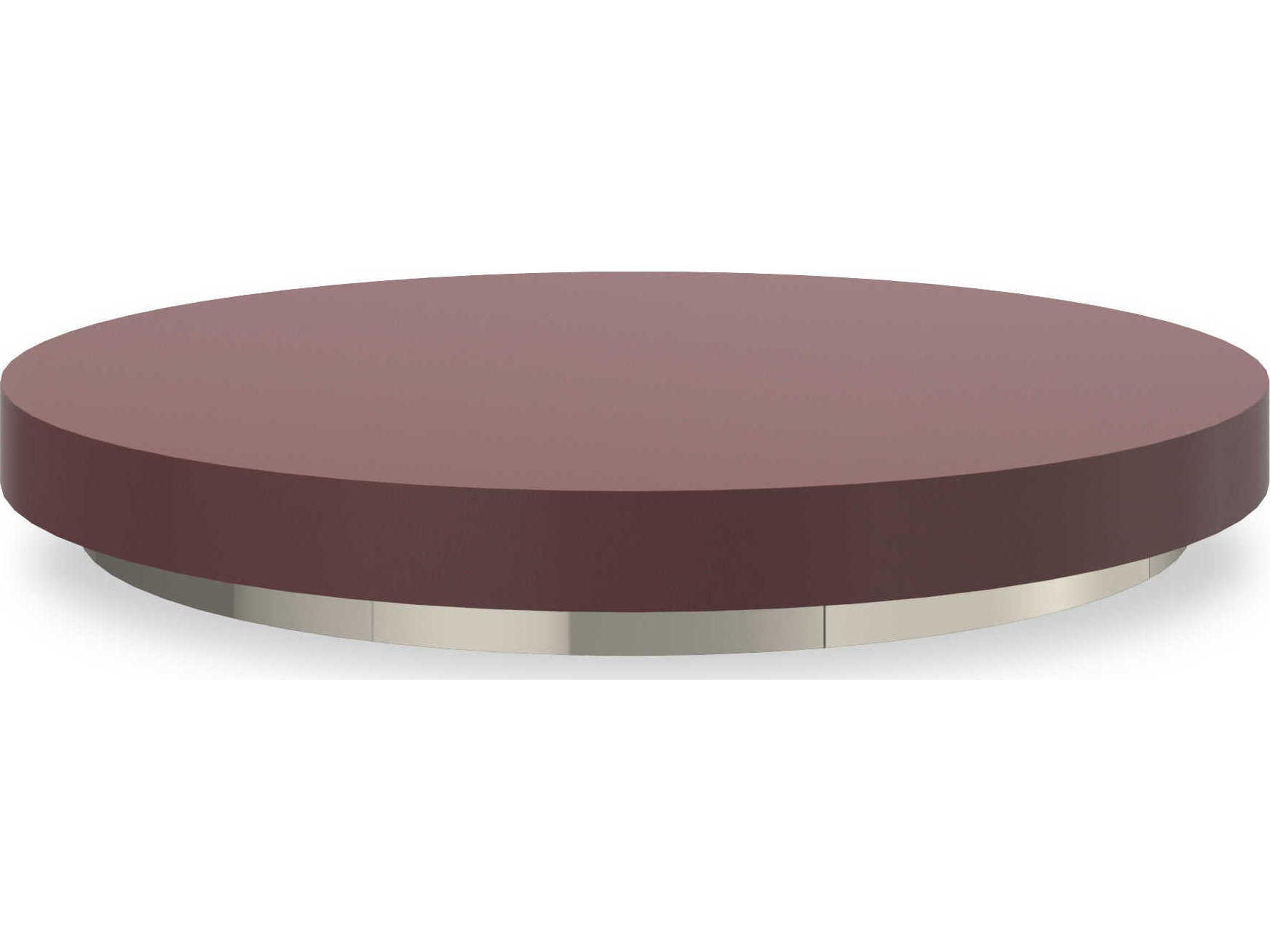 Caracole Radius Round Wood Rouge Red Gloss Coffee Table