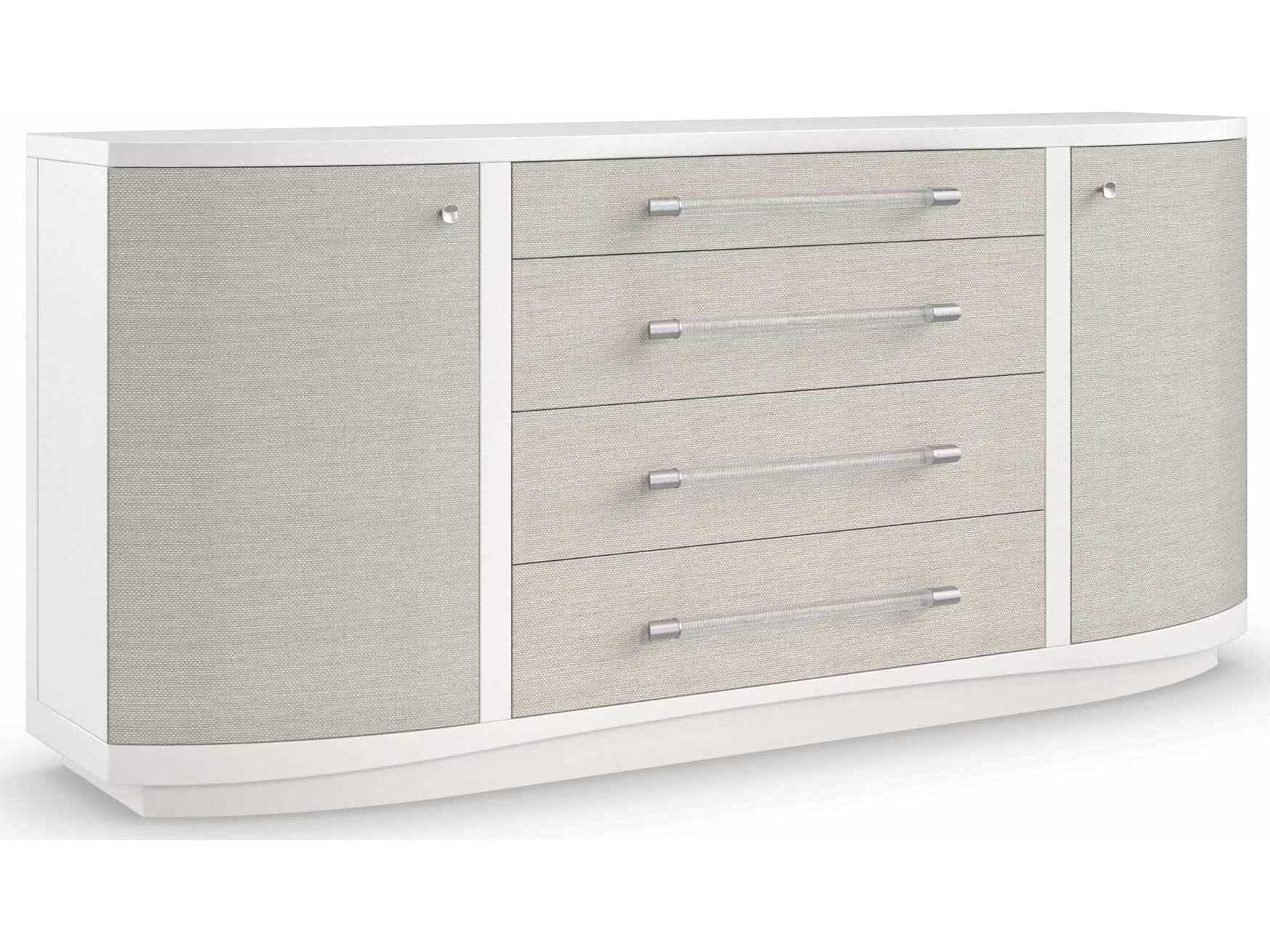 Caracole Classic Clear to Me 4-Drawers White Ash Wood Dresser