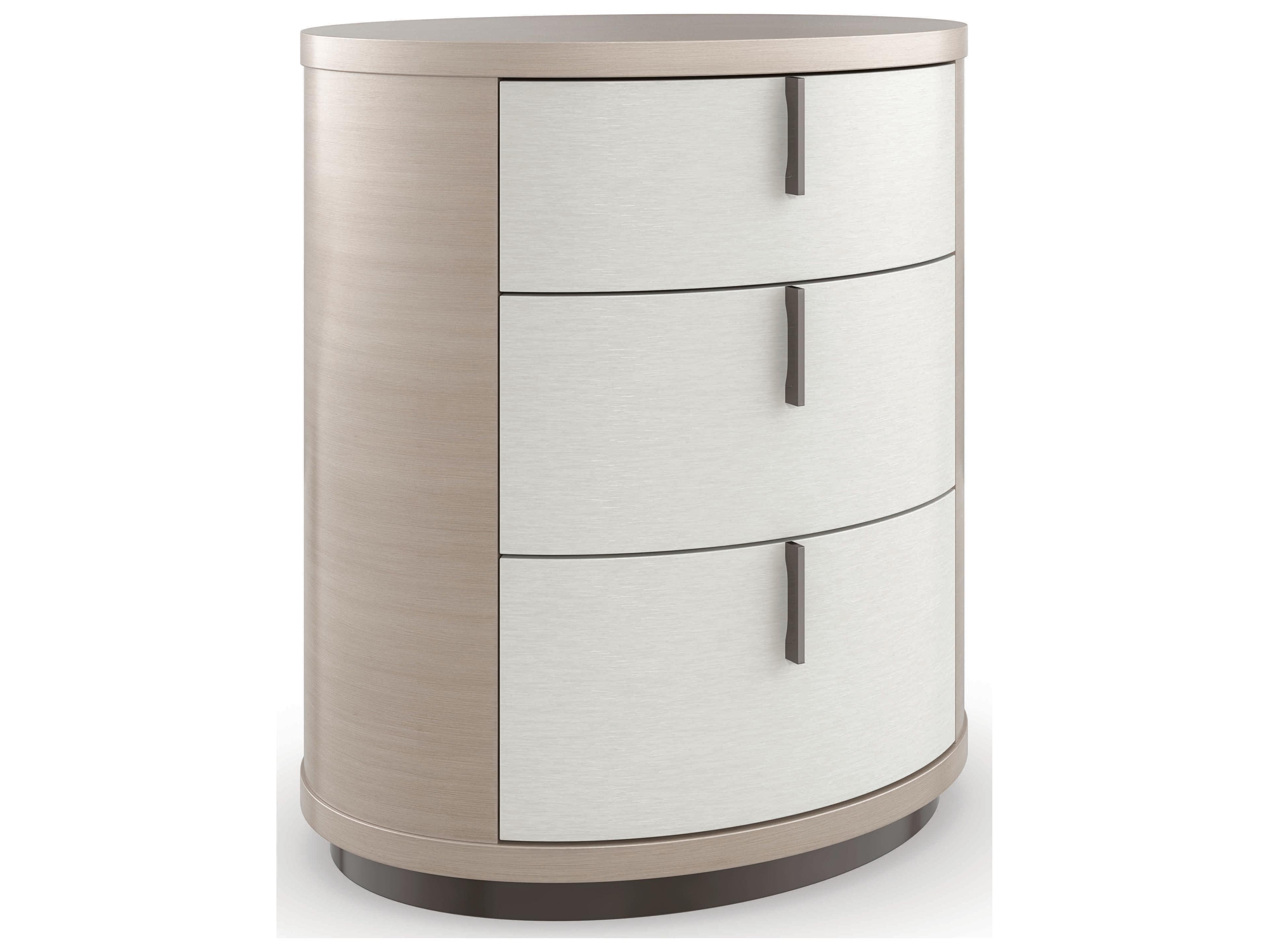 Caracole Classic Wandering 3-Drawers Beige Birch Wood Nightstand