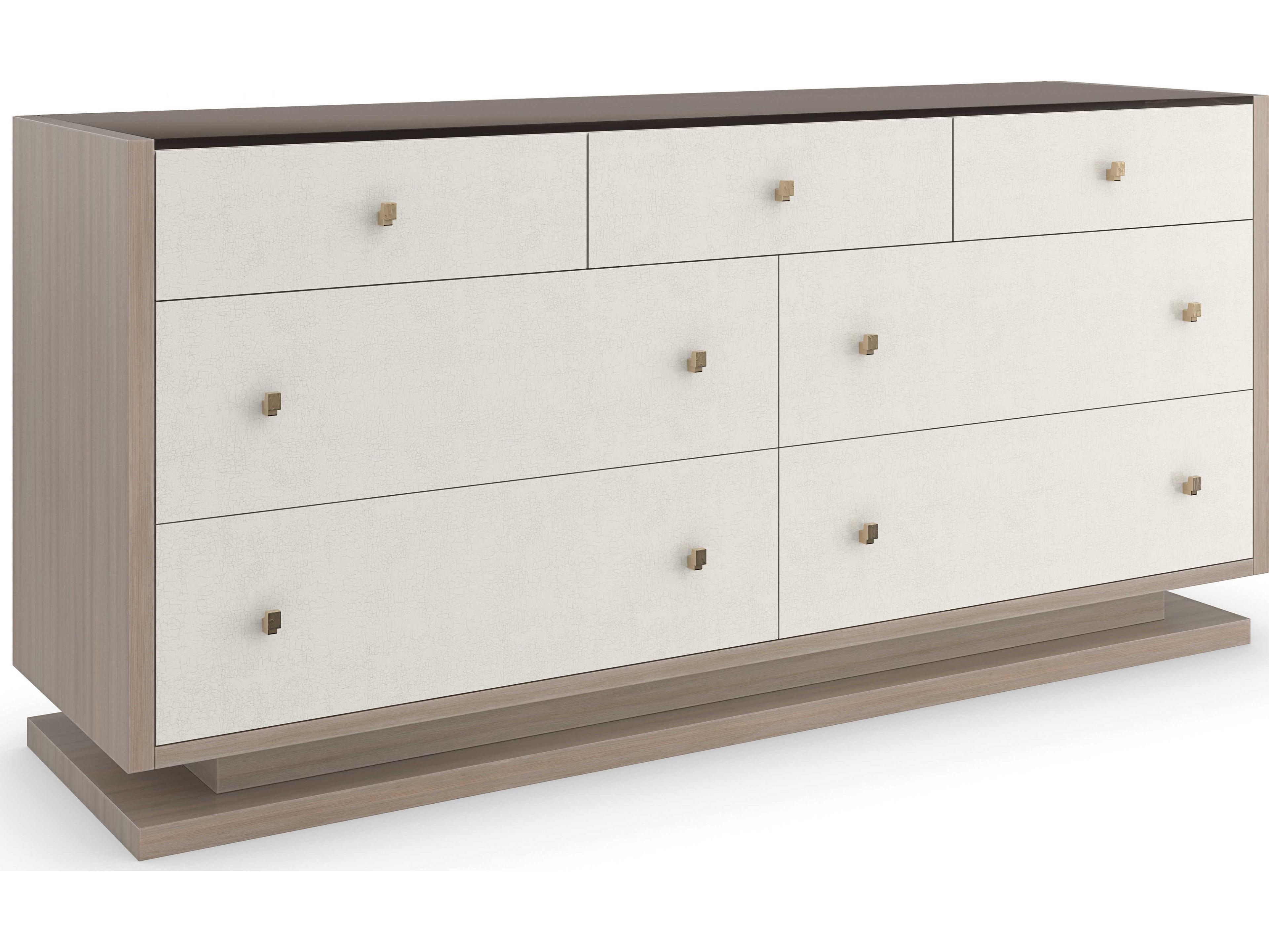 Caracole Classic Calypso 7-Drawers White Poplar Wood Double Dresser
