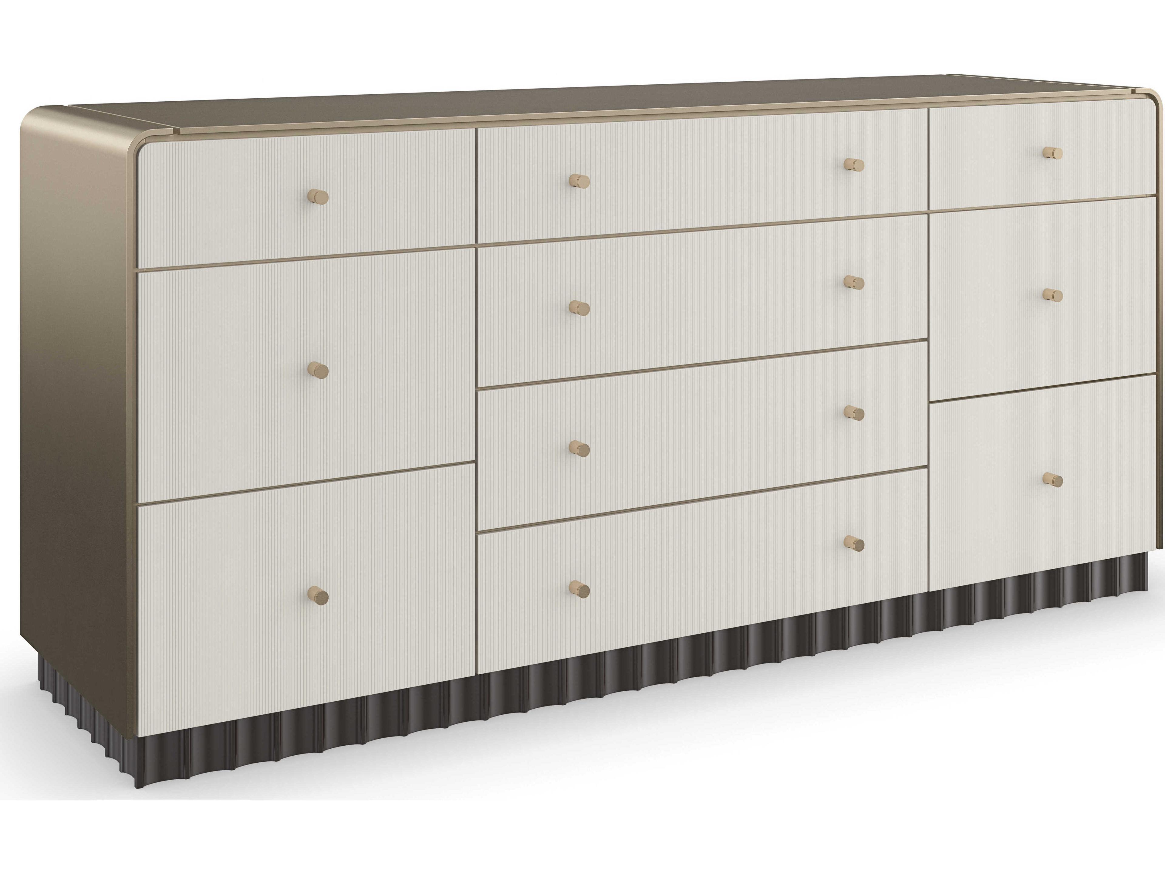 Caracole Classic Circadian 10-Drawers White Poplar Wood Dresser