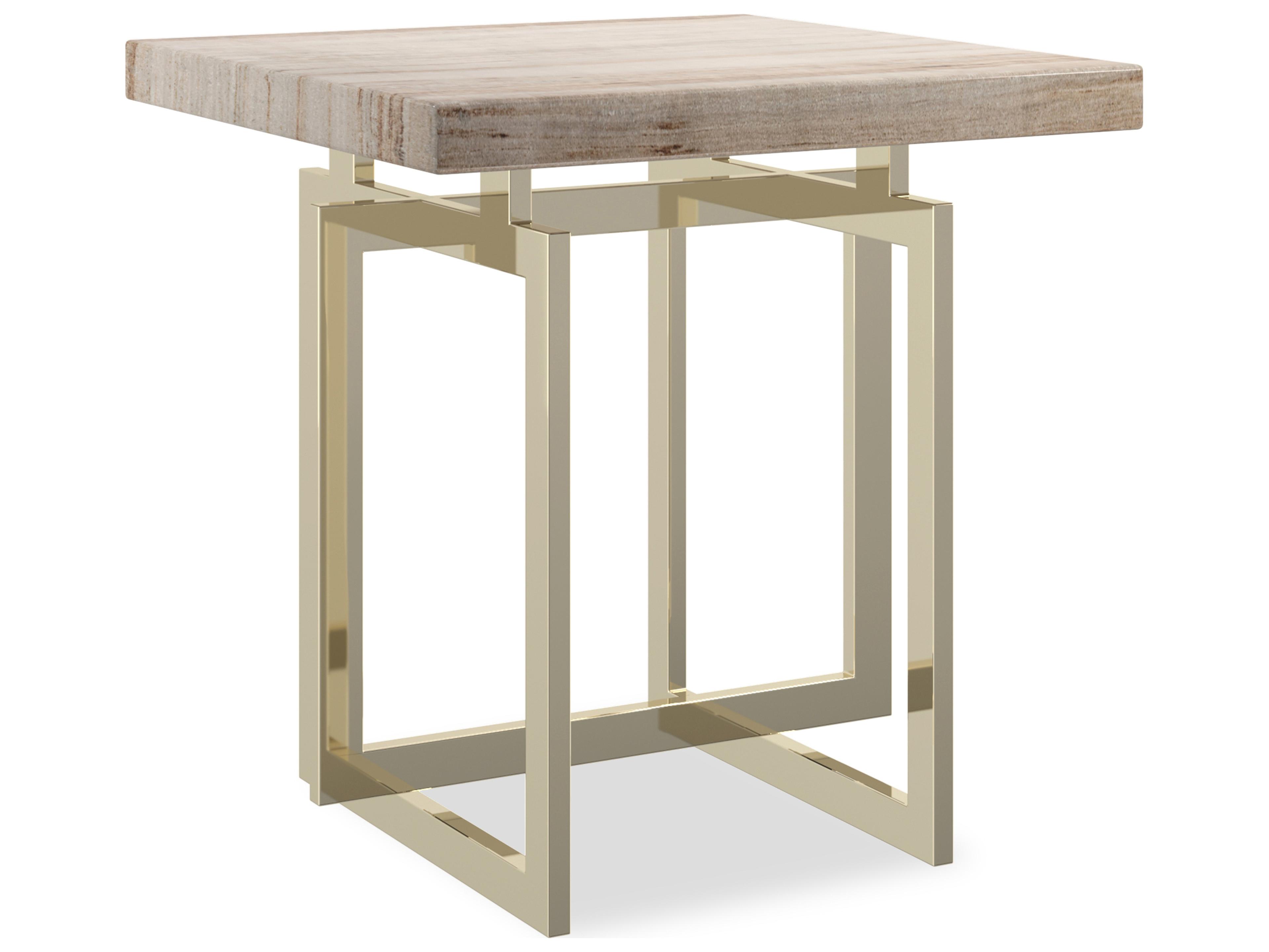 Caracole Classic Wish You Were Here Square Stone End Table