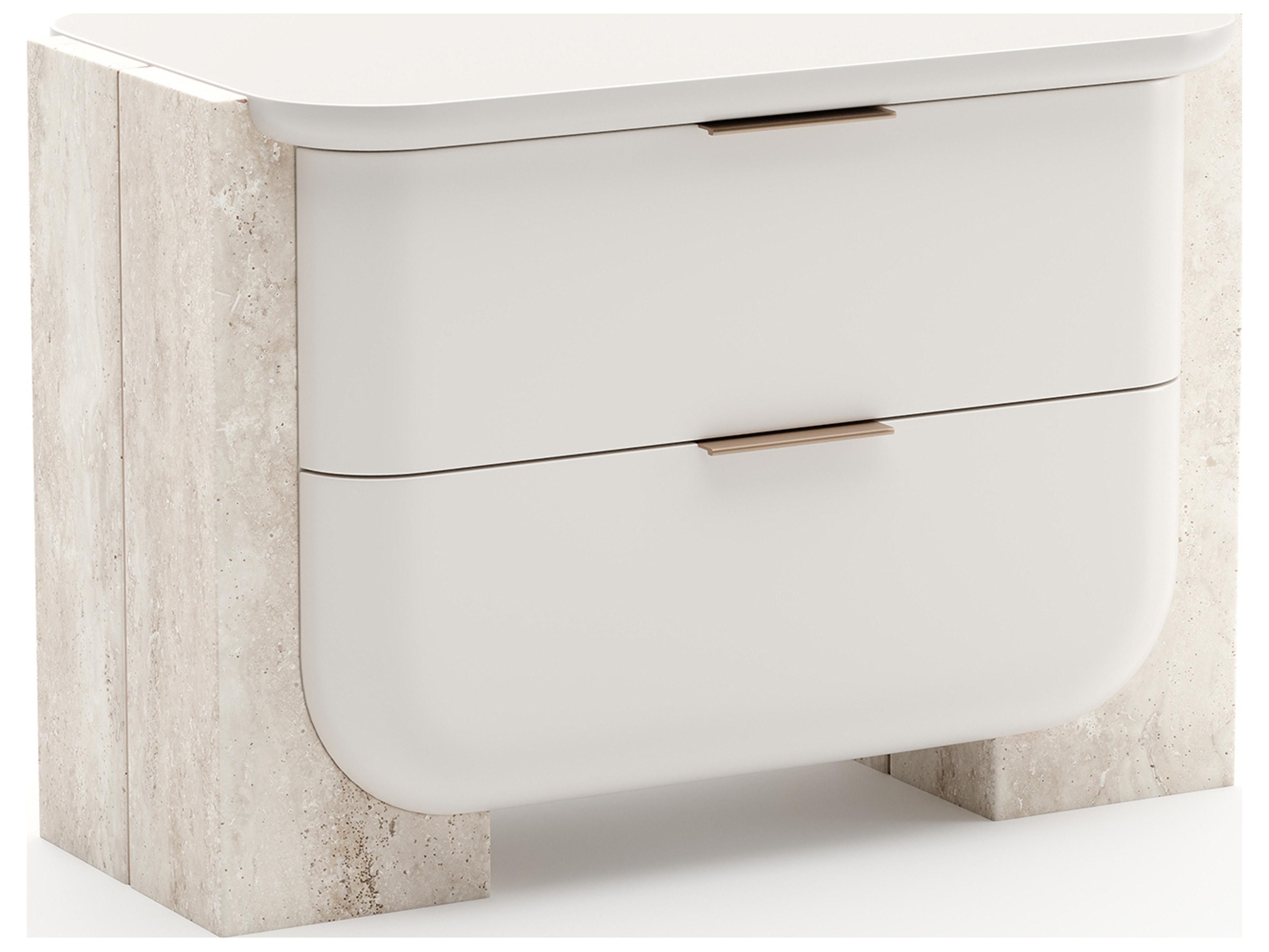 Caracole Overlap 2-Drawers Beige Nightstand