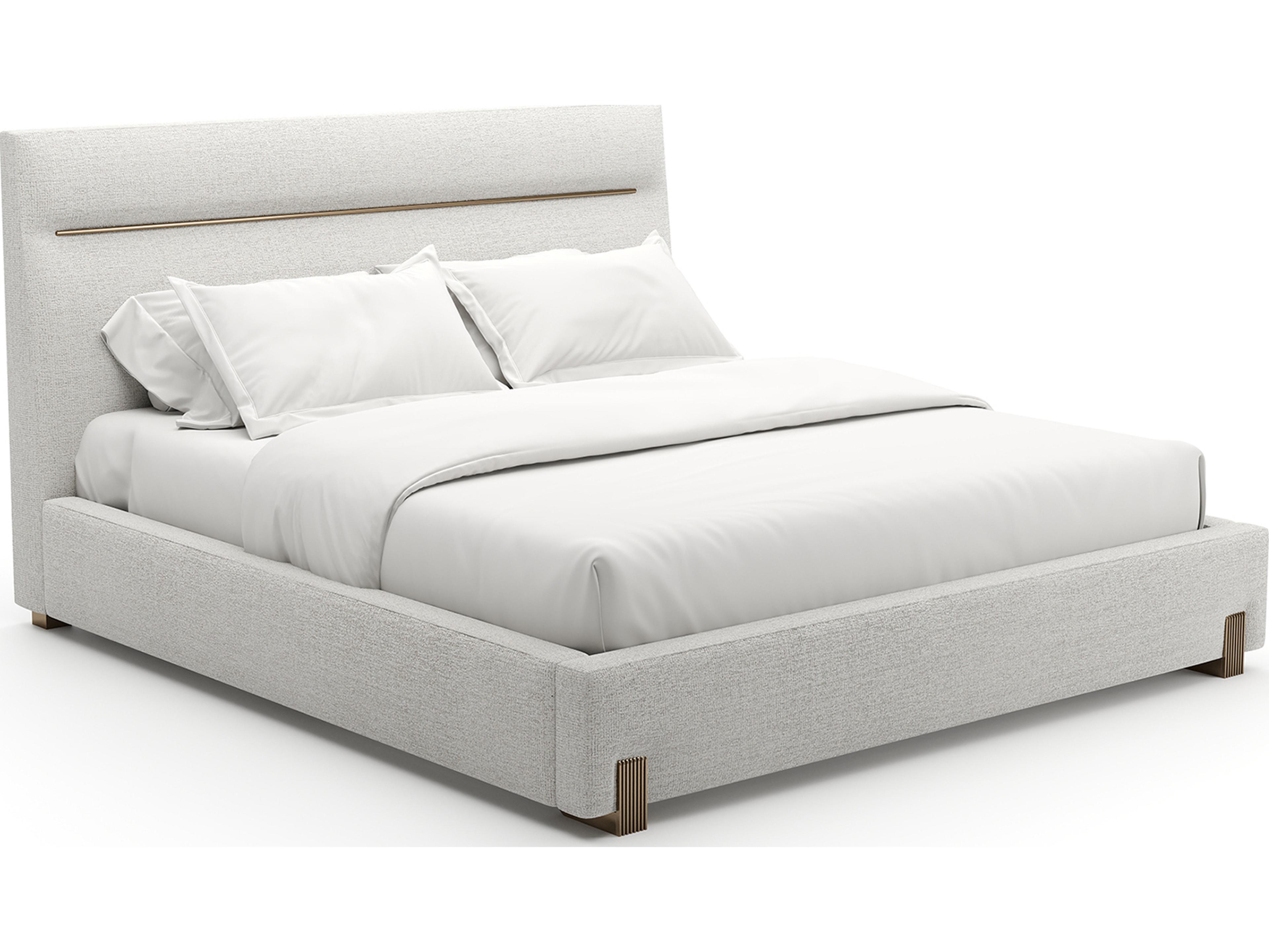 Caracole Counter Balance Gray Upholstered King Platform Bed