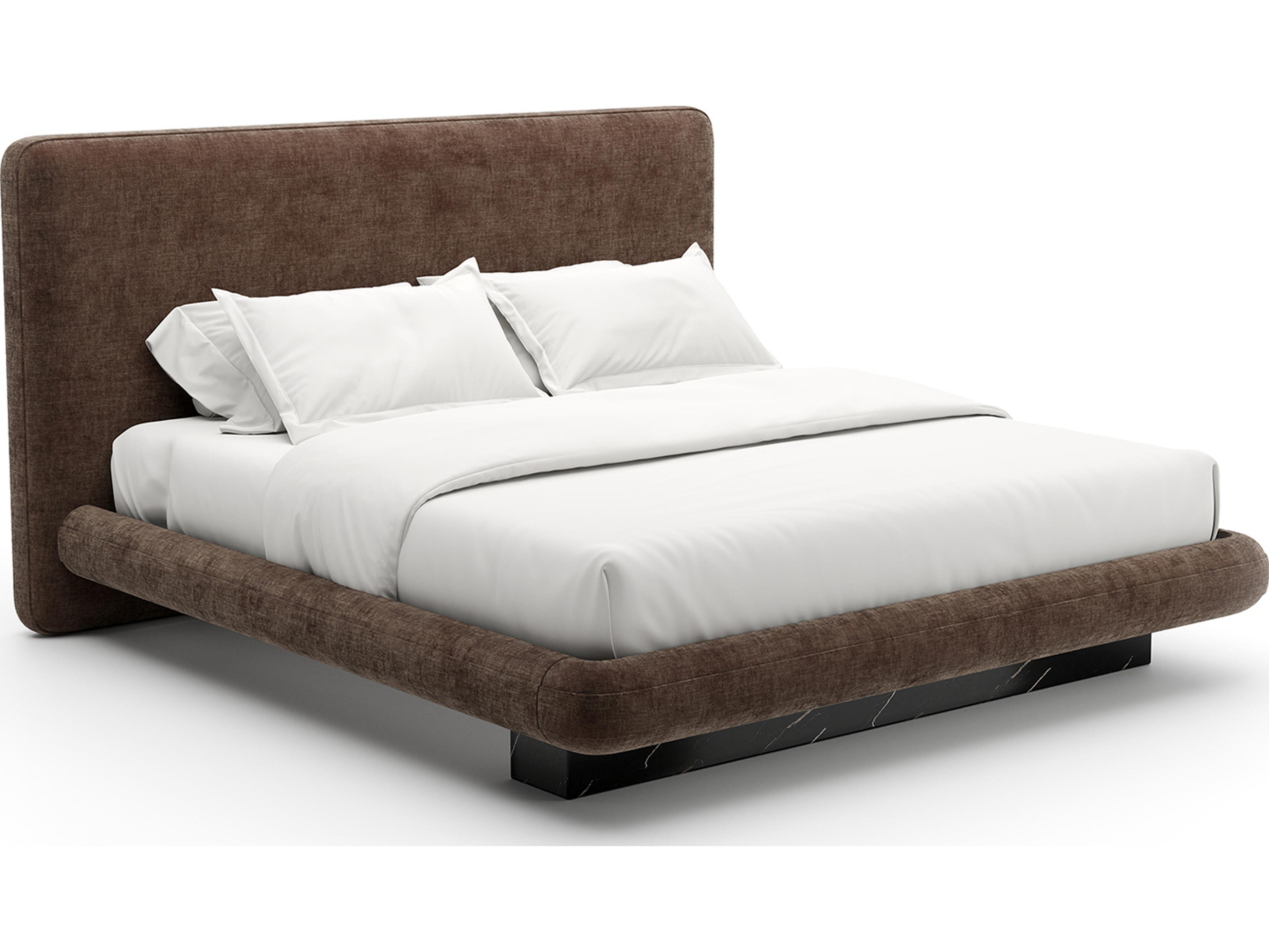 Caracole Overlap Brown Upholstered King Platform Bed