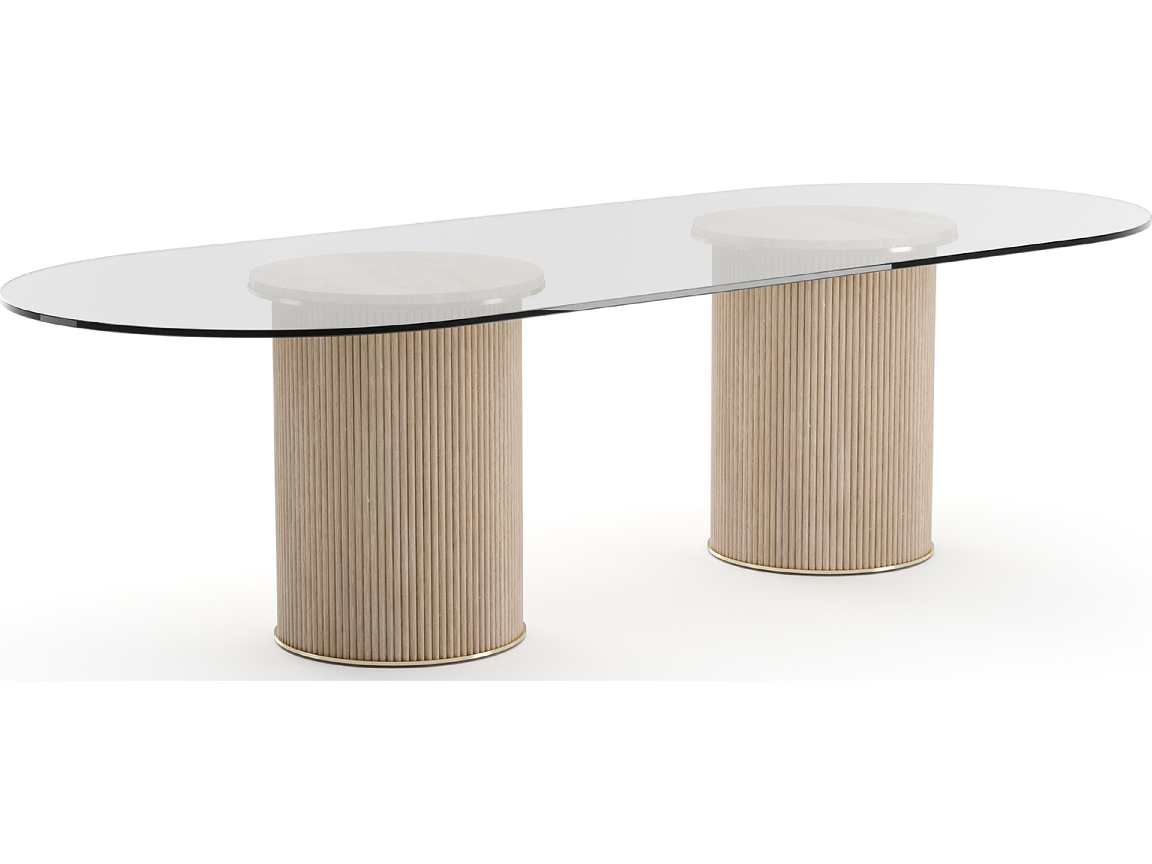 Caracole Rhythm Oval Glass Dining Table