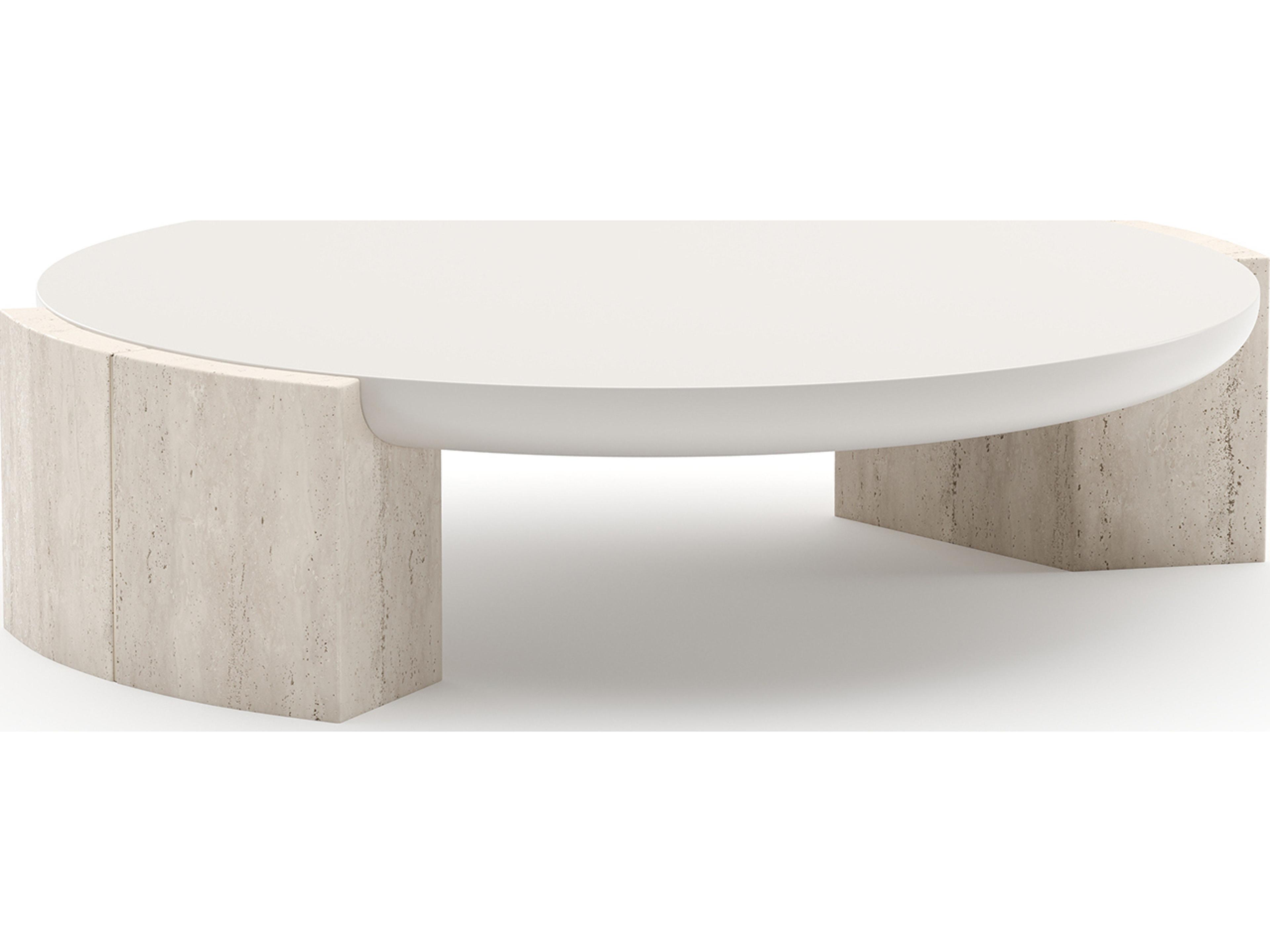 Caracole Overlap Demilune Wood Coffee Table