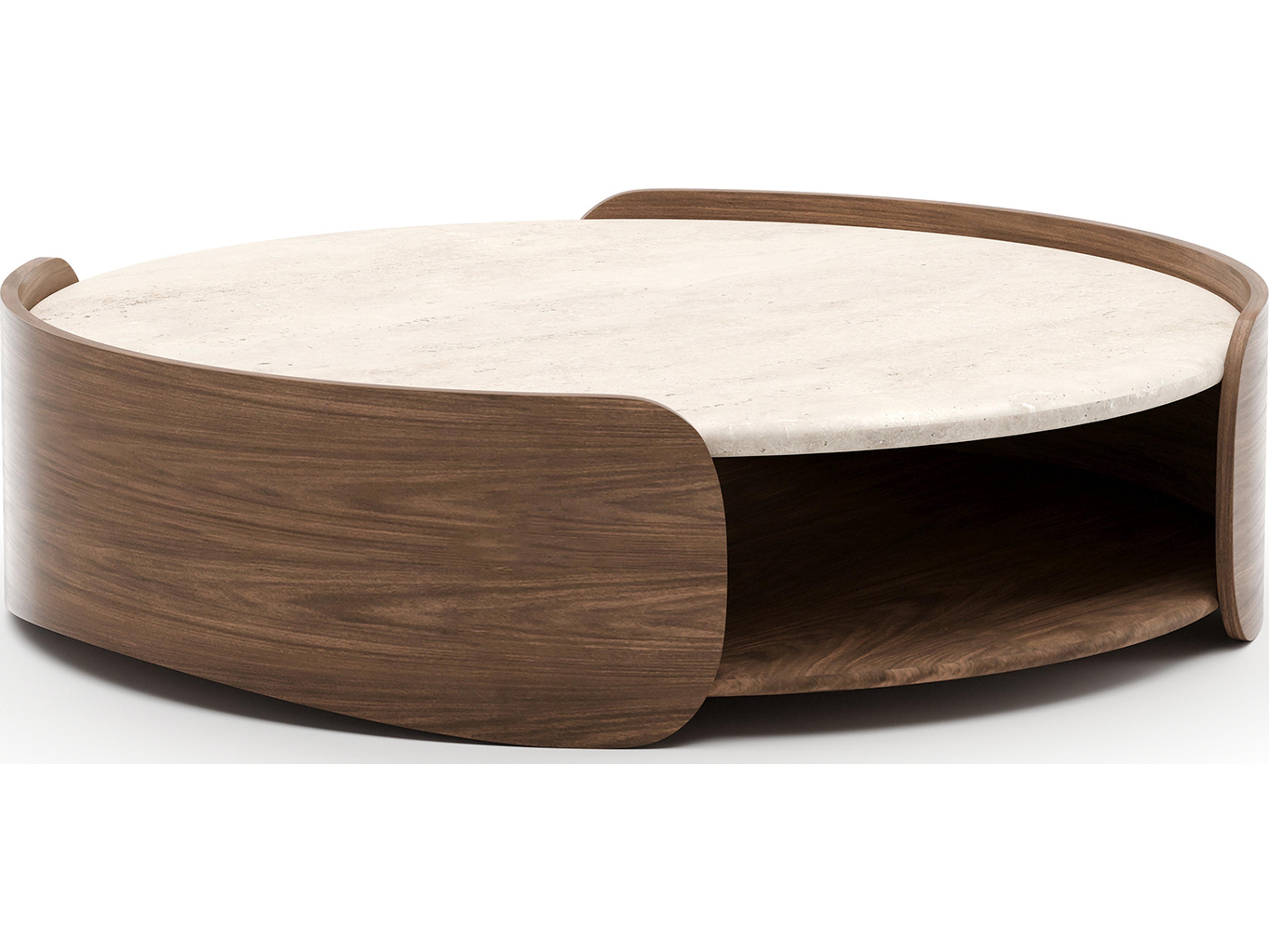 Caracole Fleur Round Stone Coffee Table