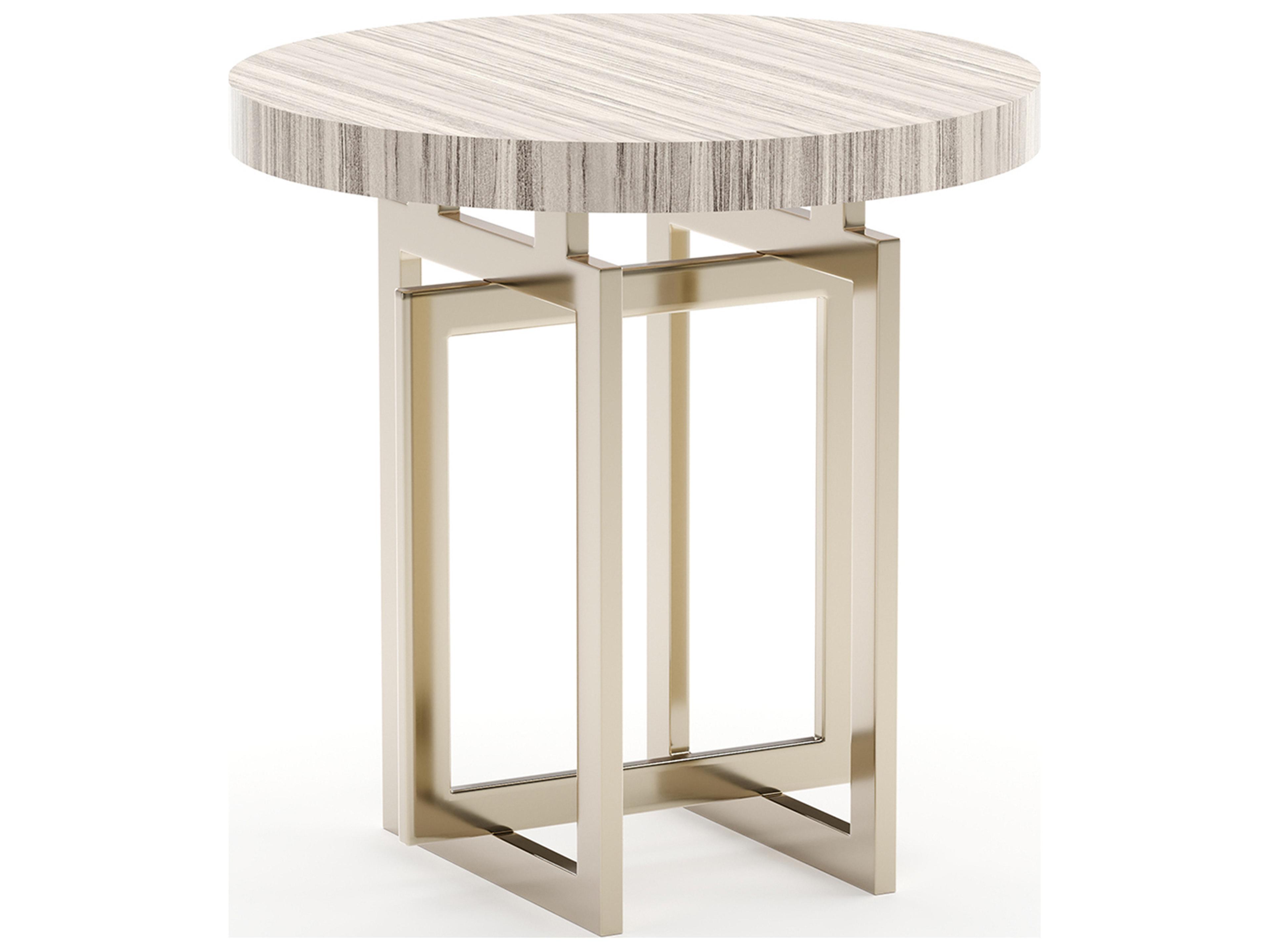 Caracole Wish You Were Here Round Stone End Table