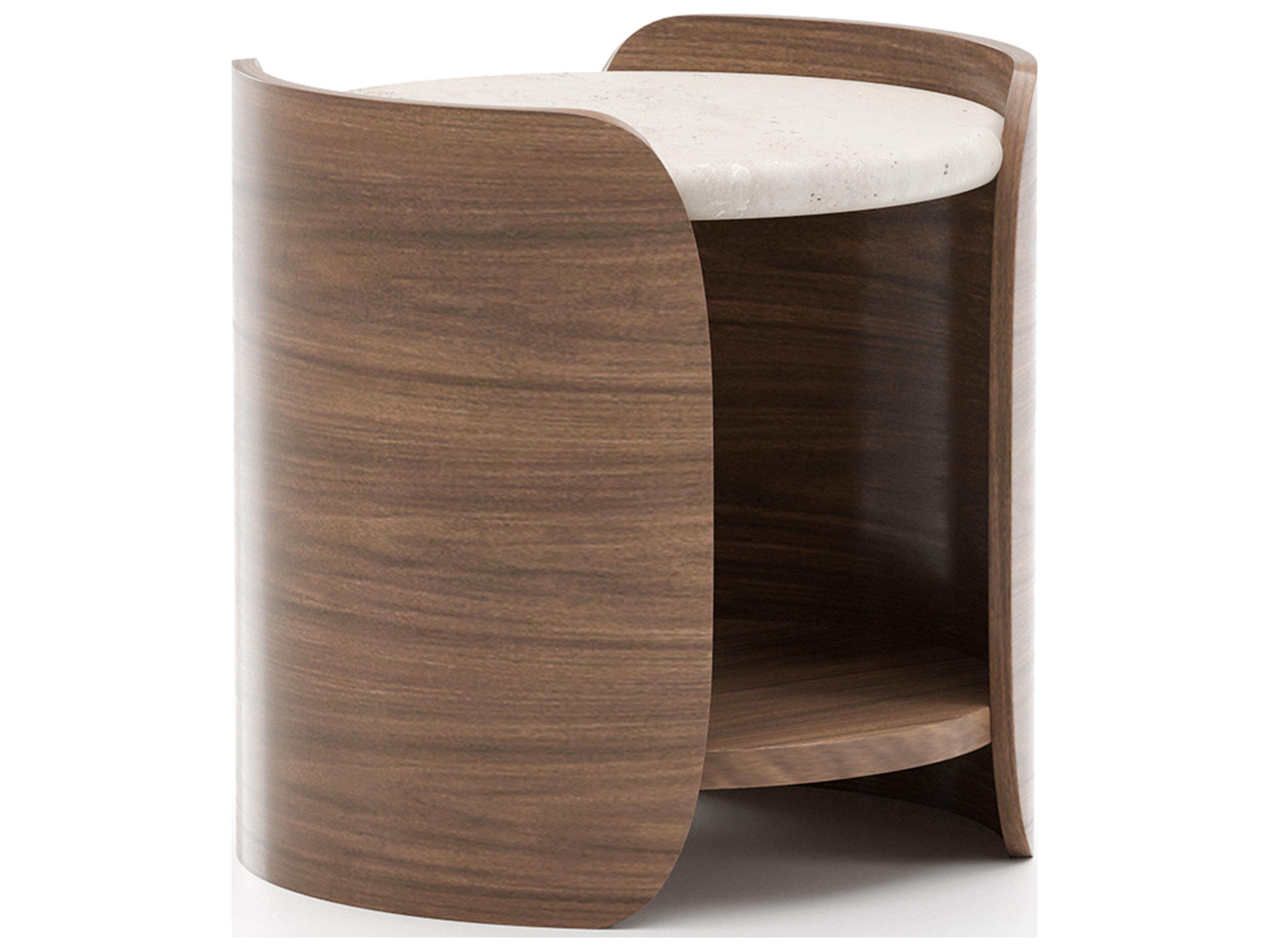 Caracole Fleur Round Stone End Table