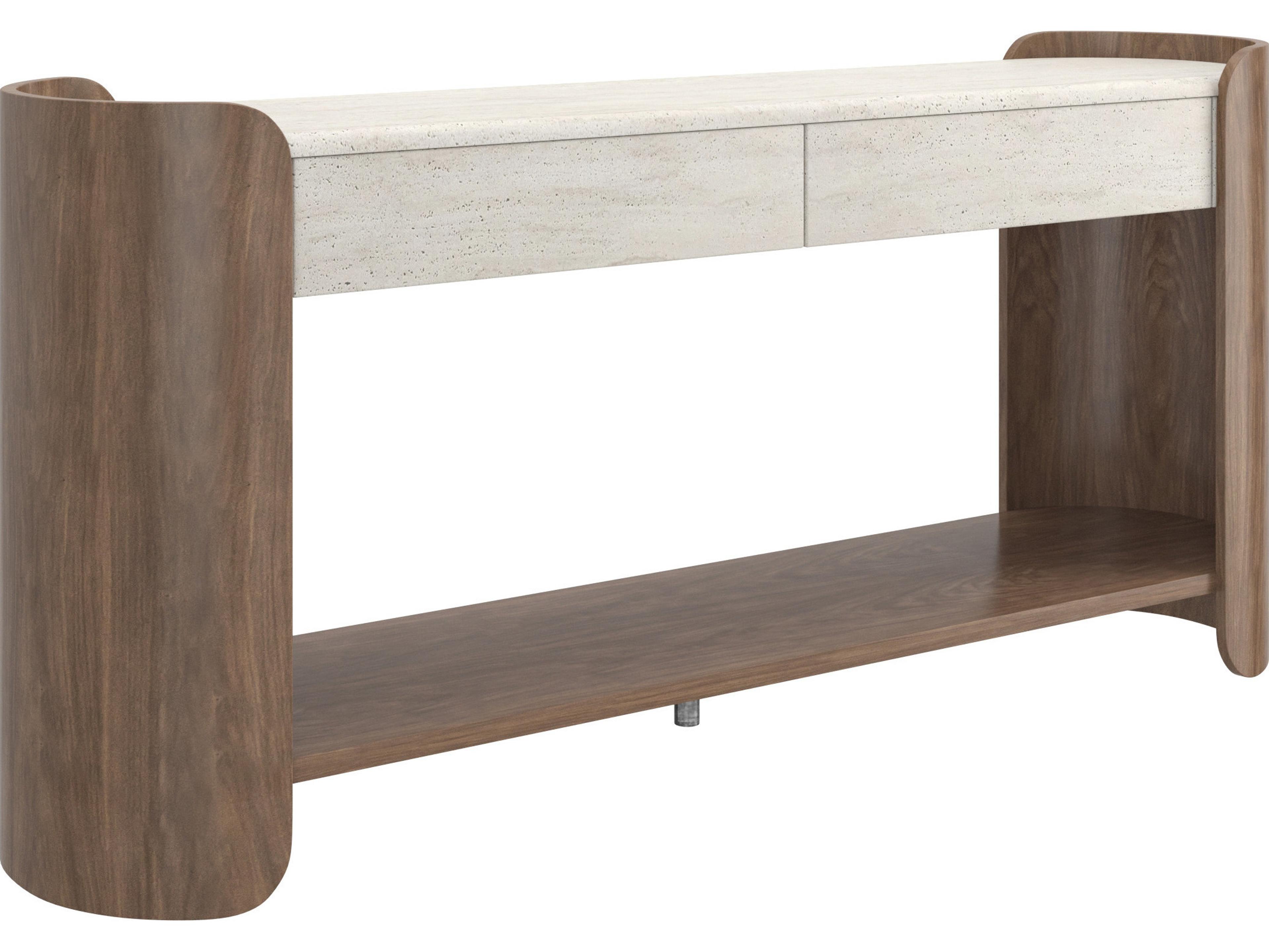 Caracole Fleur Rectangular Stone Console Table