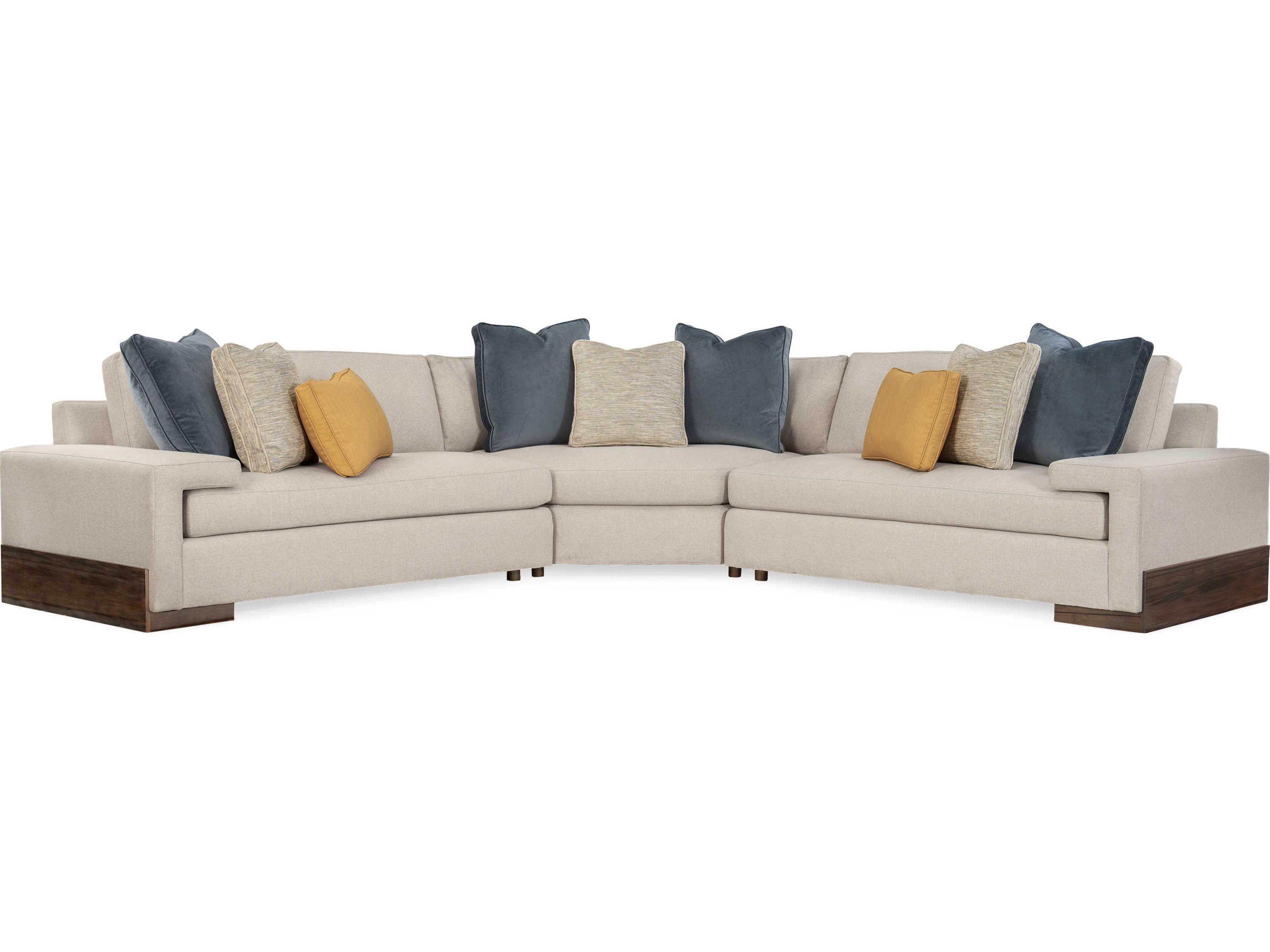 Caracole Classic I'm Shelf-Ish 3-Piece Beige Upholstered Sectional Sofa