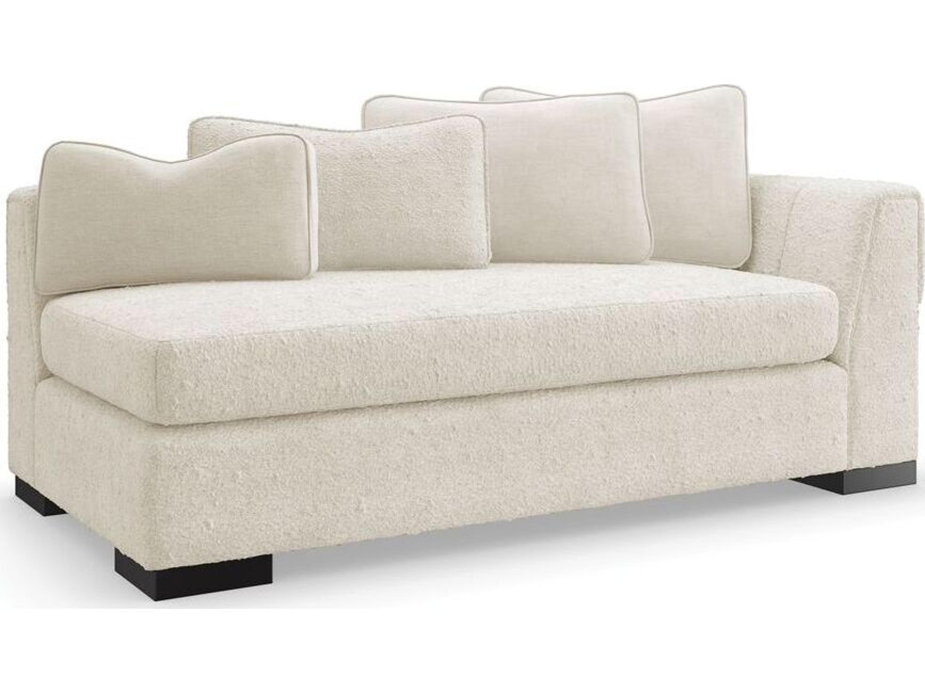 Caracole Modern Metro Edge 75.75" Satin Ebony White Upholstered Chaise