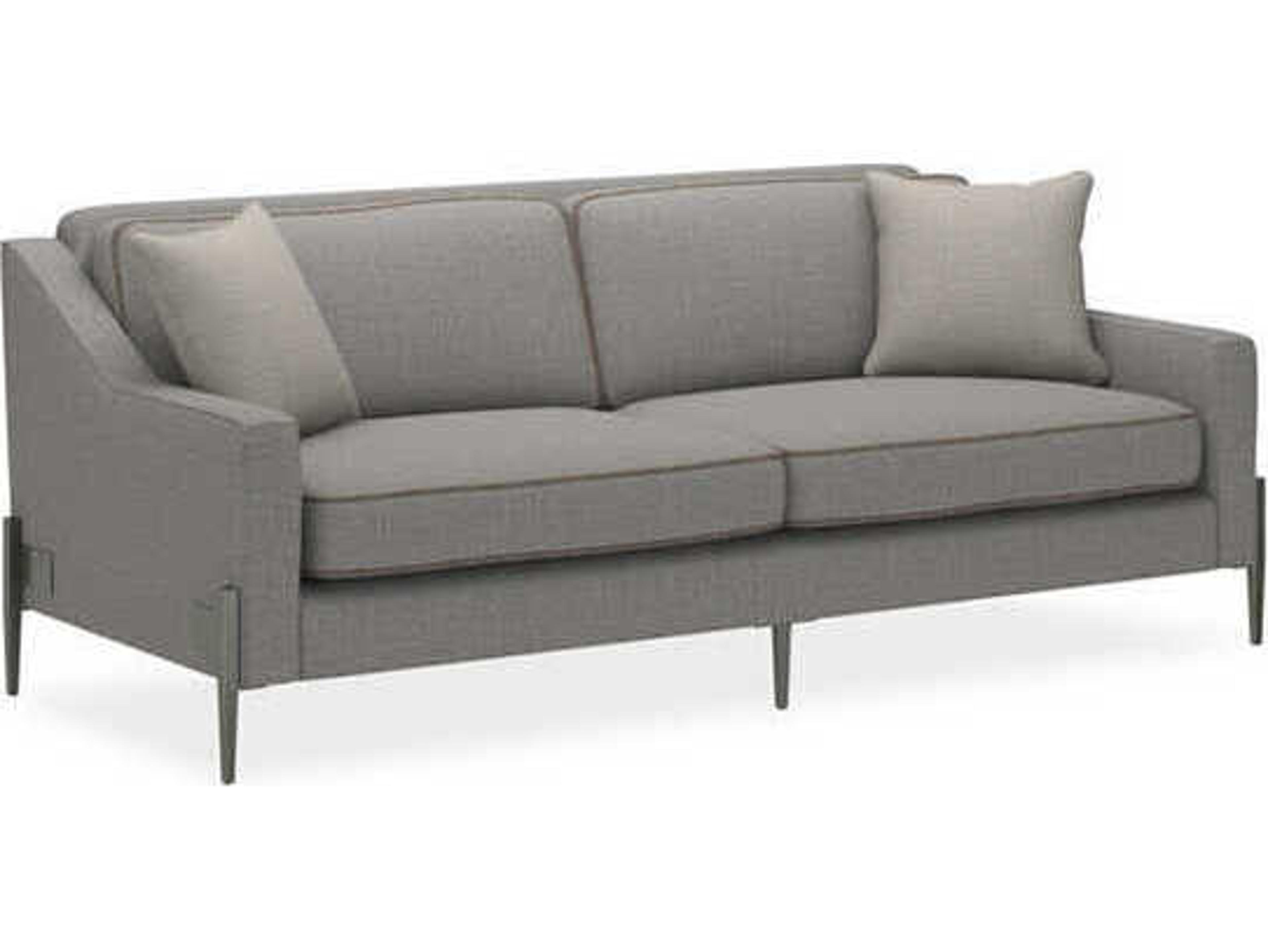Caracole Modern Artisan Remix Remix Smoked Stainless Gray Upholstered Sofa