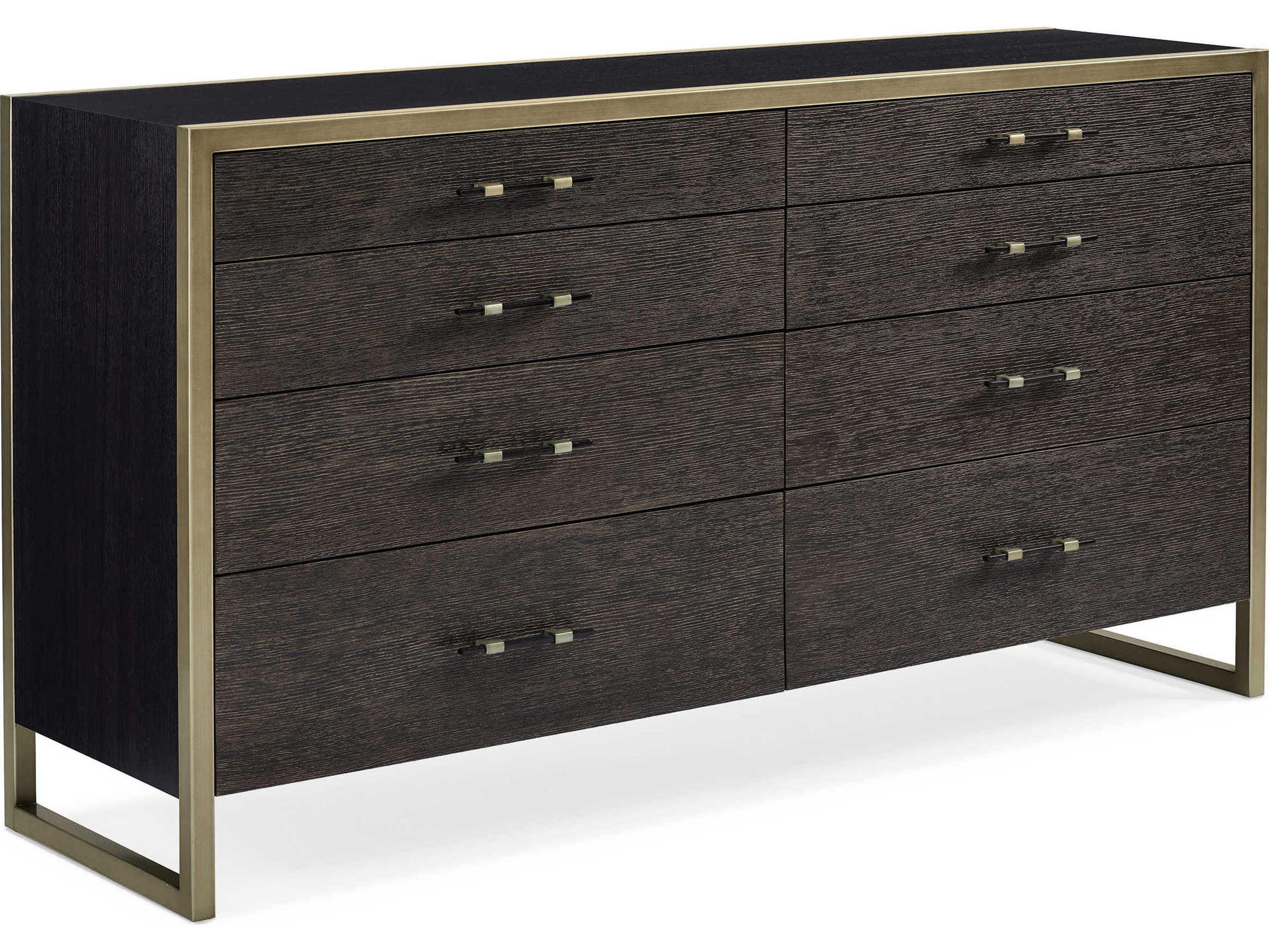 Caracole Modern Artisan Remix 8-Drawers Brown Ash Wood Double Dresser