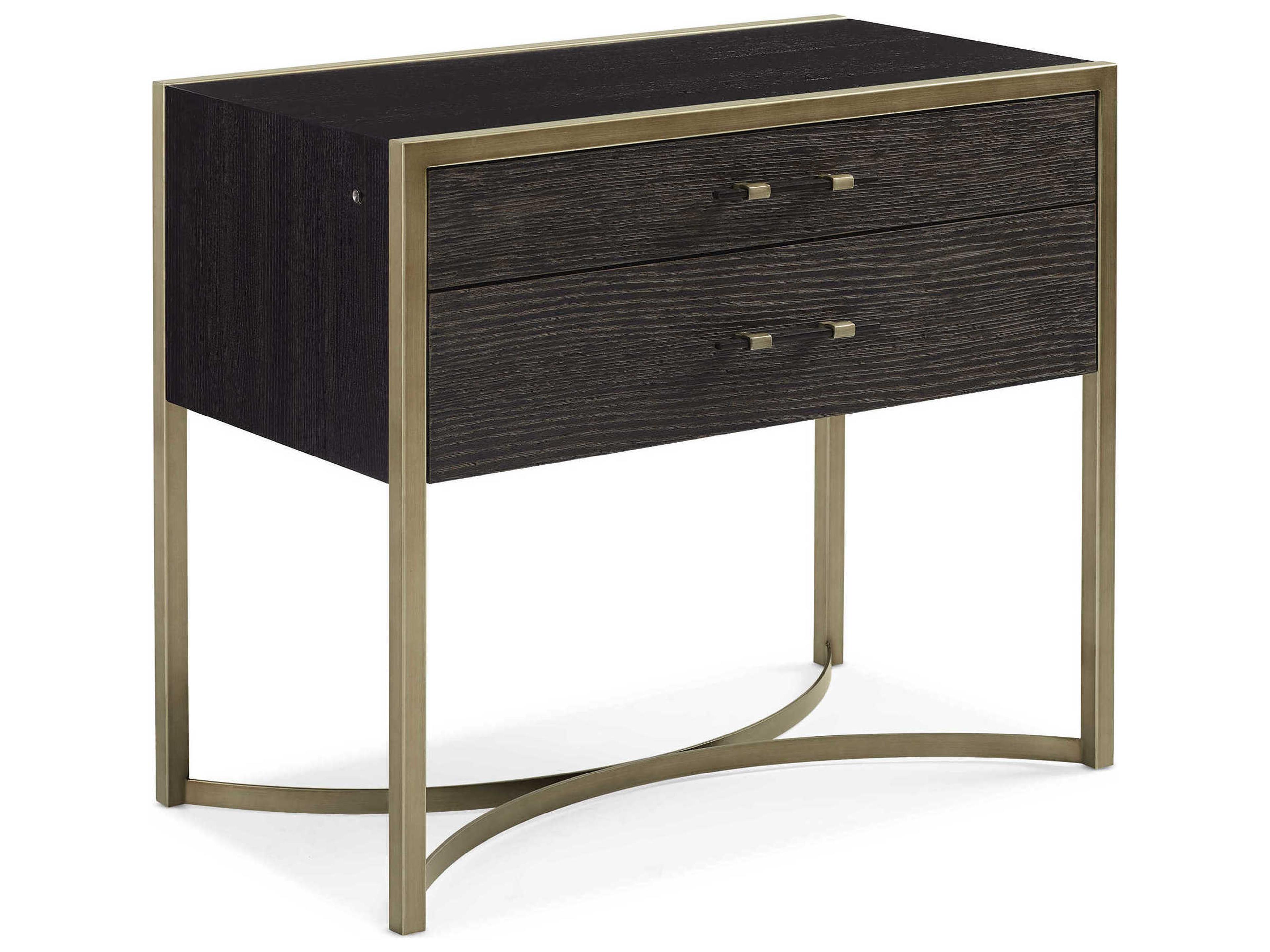 Caracole Modern Artisan Remix 2-Drawers Brown Ash Wood Nightstand
