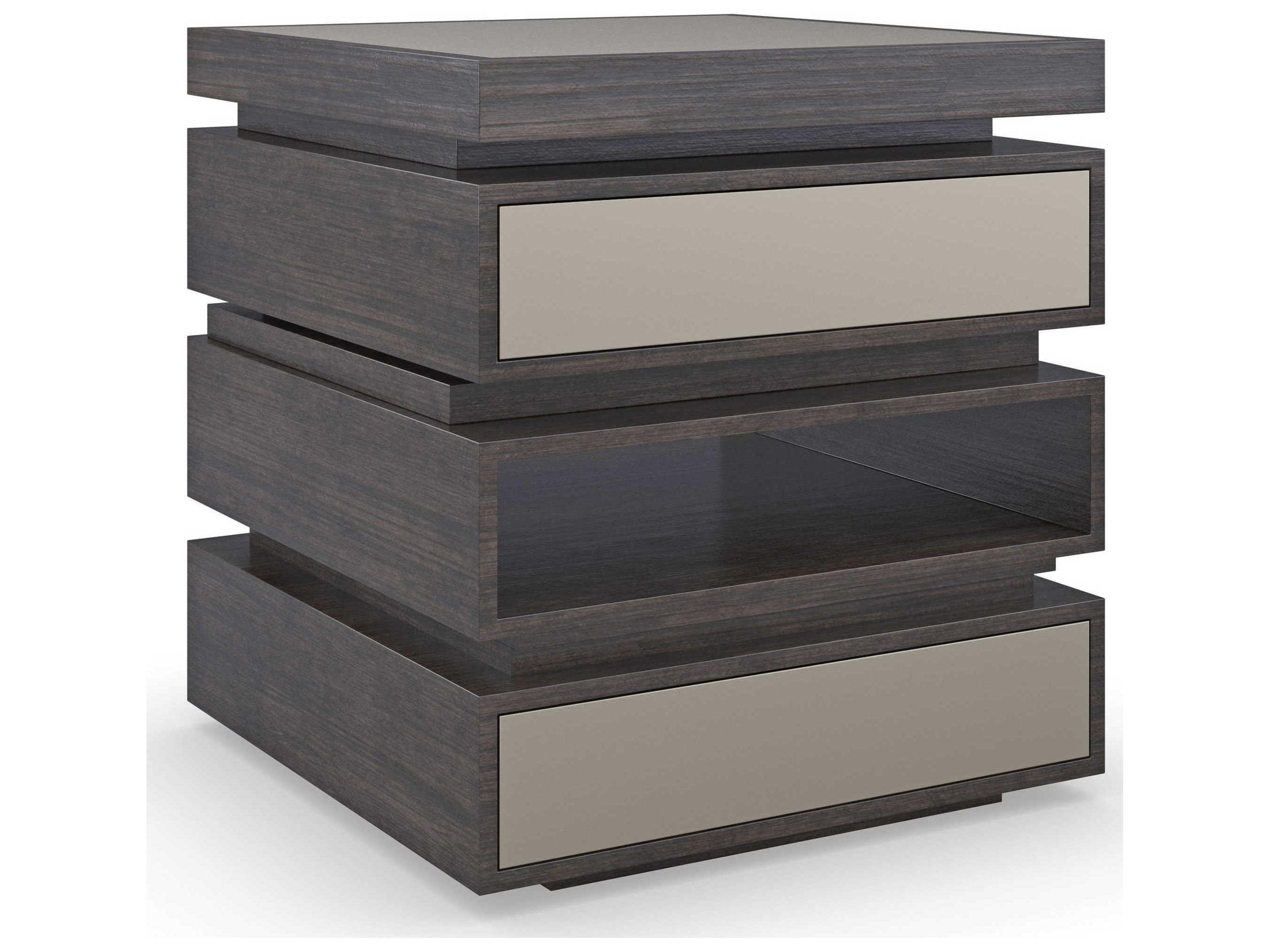 Caracole La Moda 24" Square Wood Sepia End Table