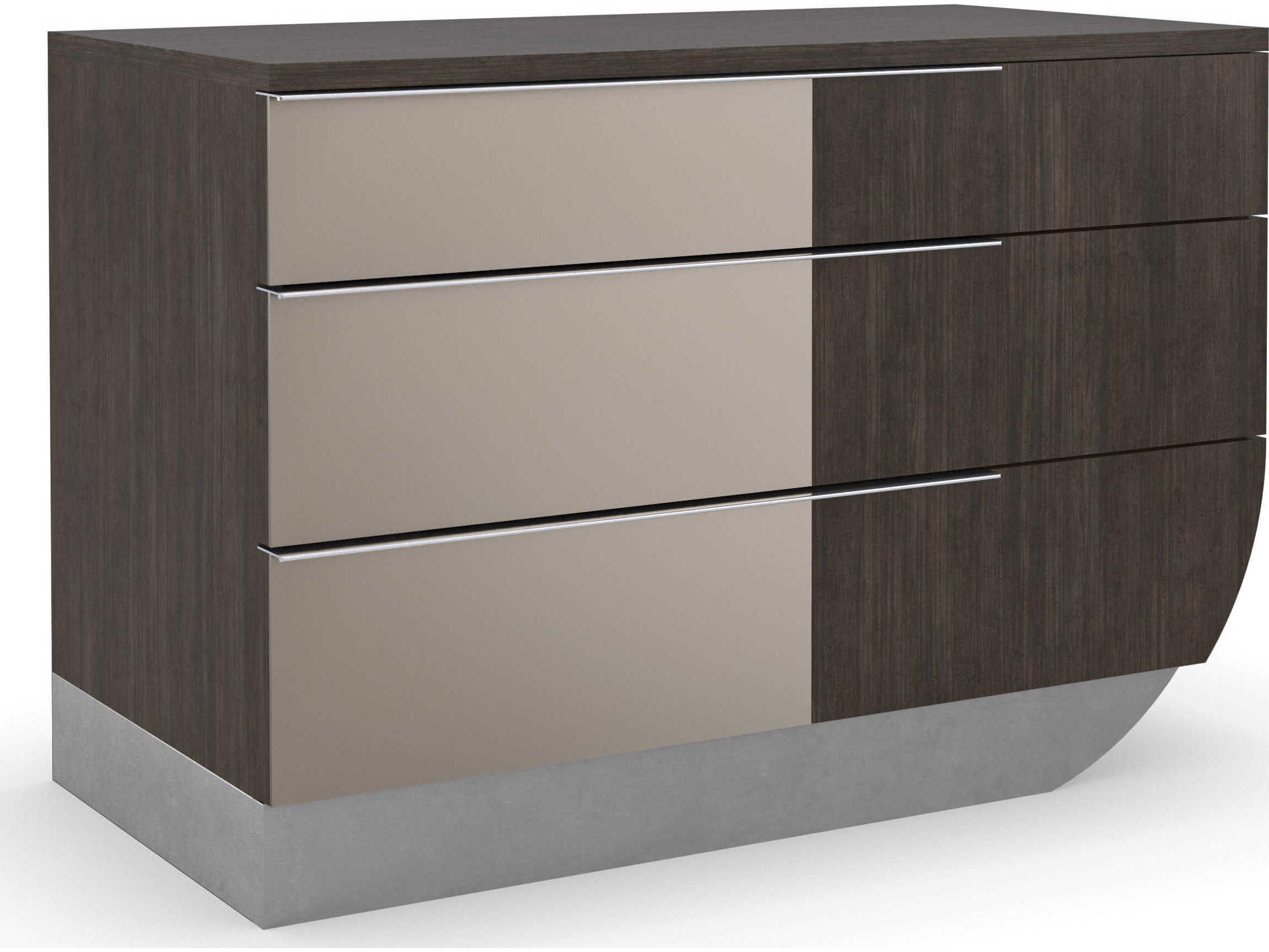 Caracole La Moda Right Facing 3-Drawers Brown Birch Wood Nightstand