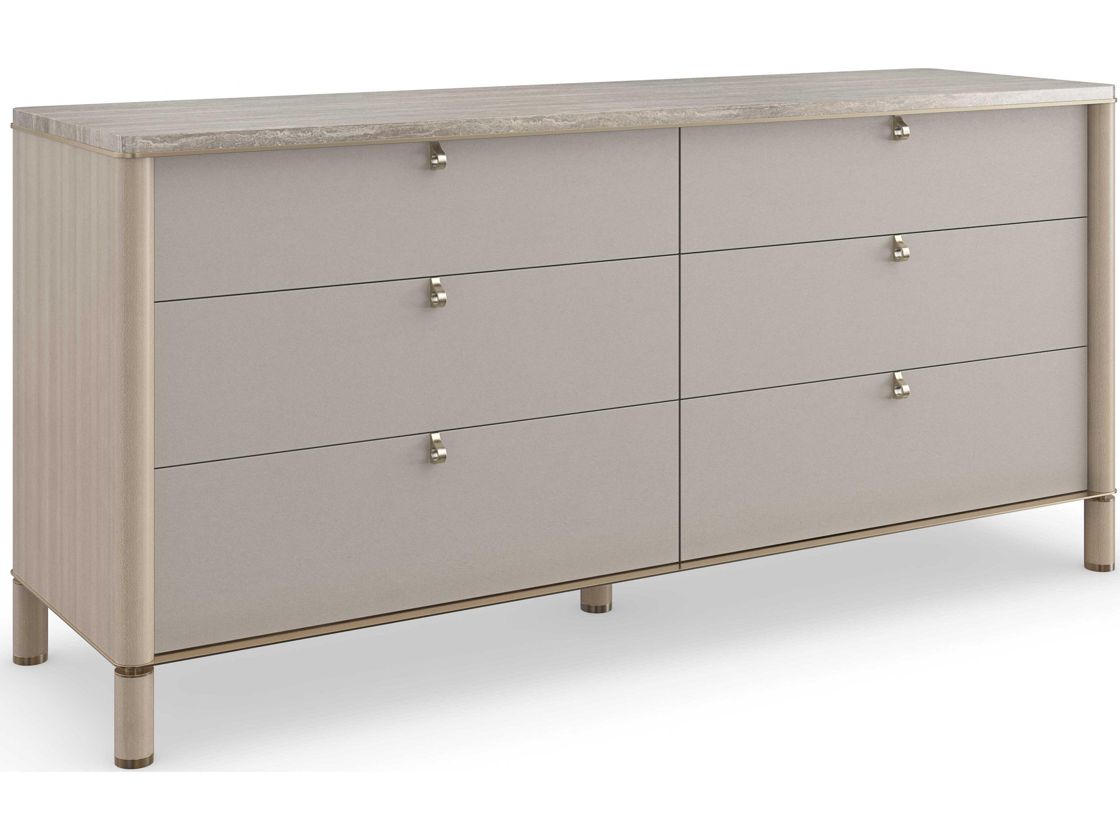 Caracole Modern Principles Balance 6-Drawers Brown Hardwood Double Dresser