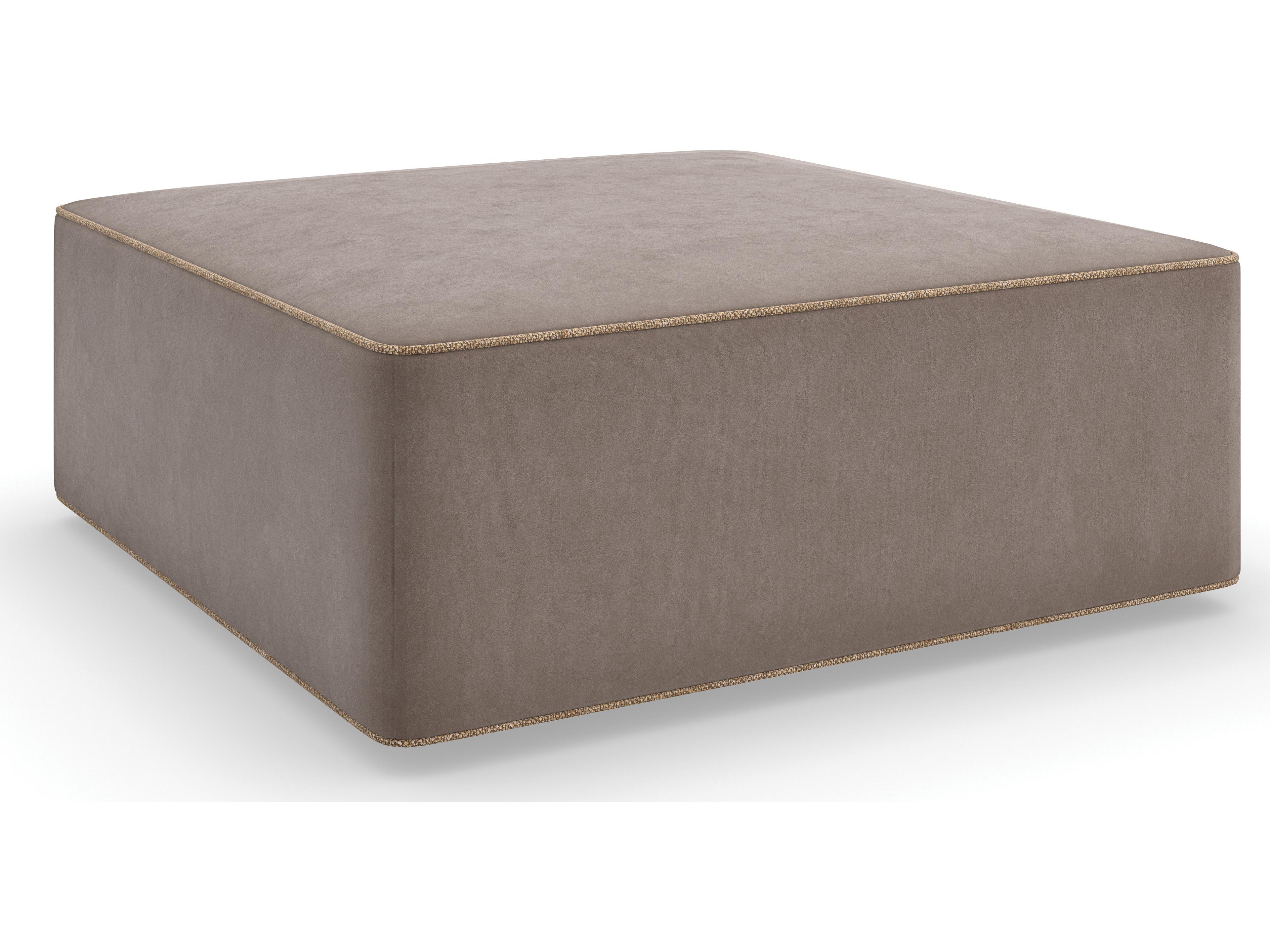 Caracole Modern Resort Marbella Bronze Upholstered Ottoman