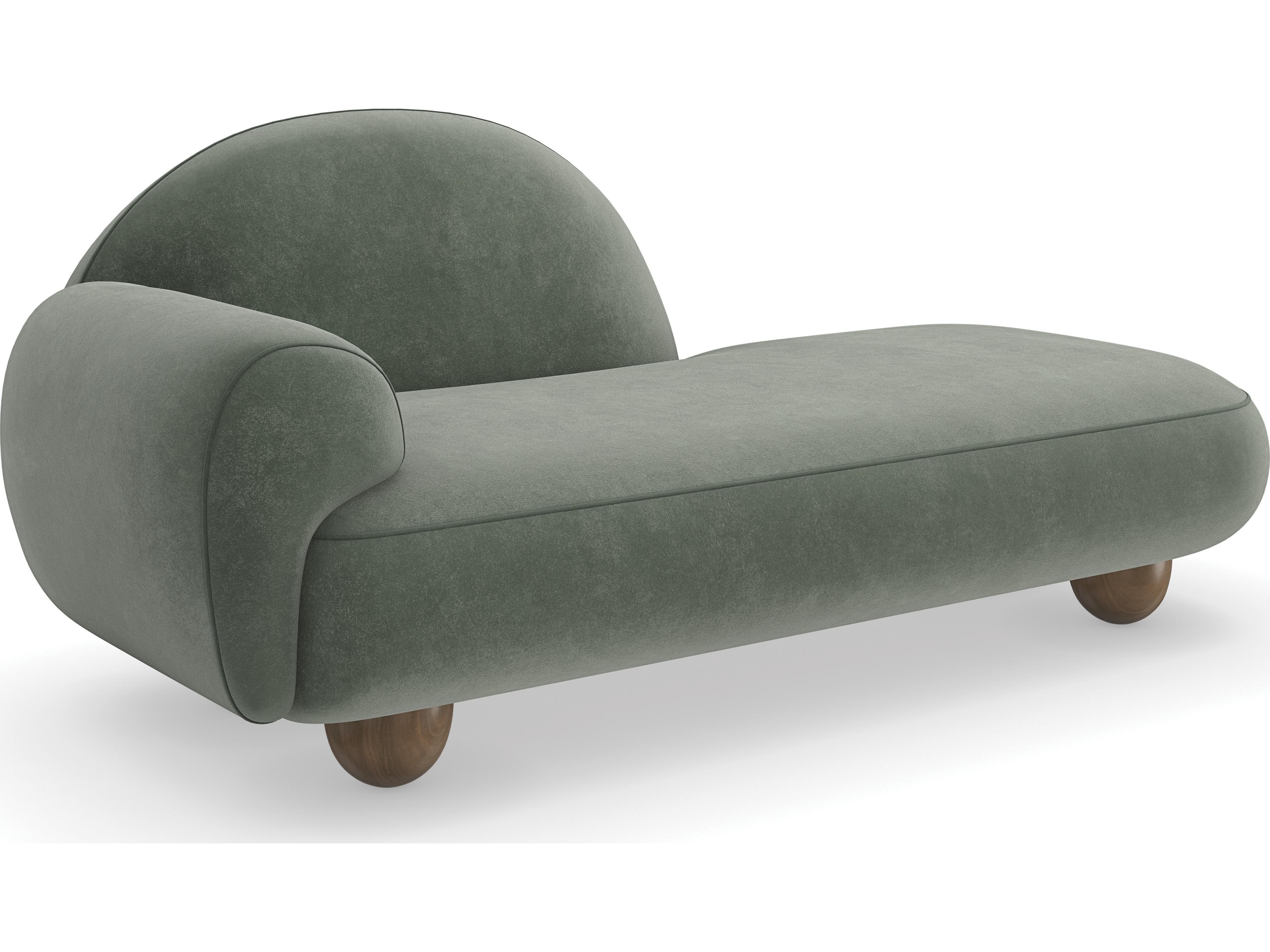 Caracole Modern Resort Cypress Green Upholstered Chaise