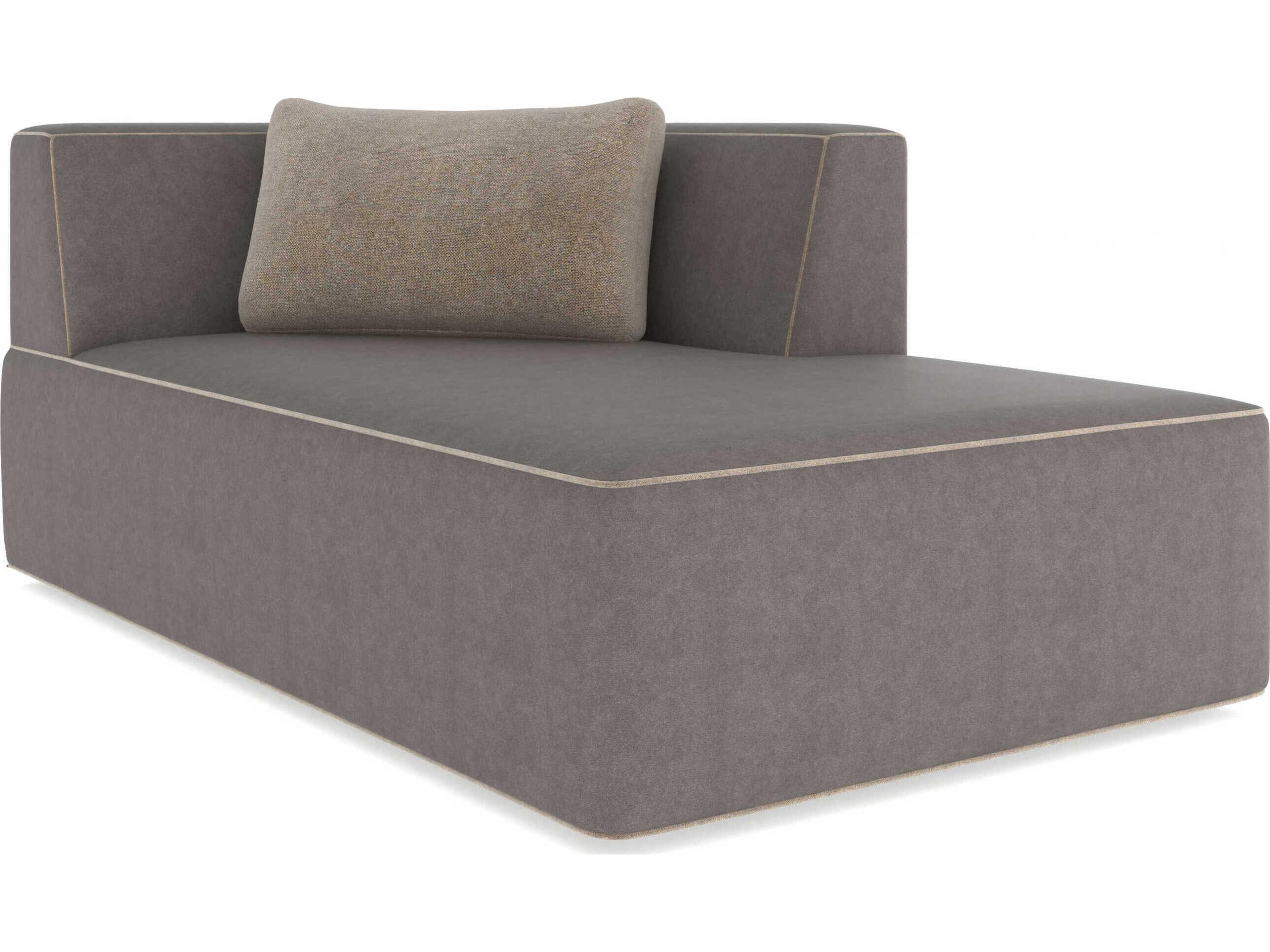 Caracole Marbella Lucent Bronze Metallic Paint Gray Faux Leather Chaise