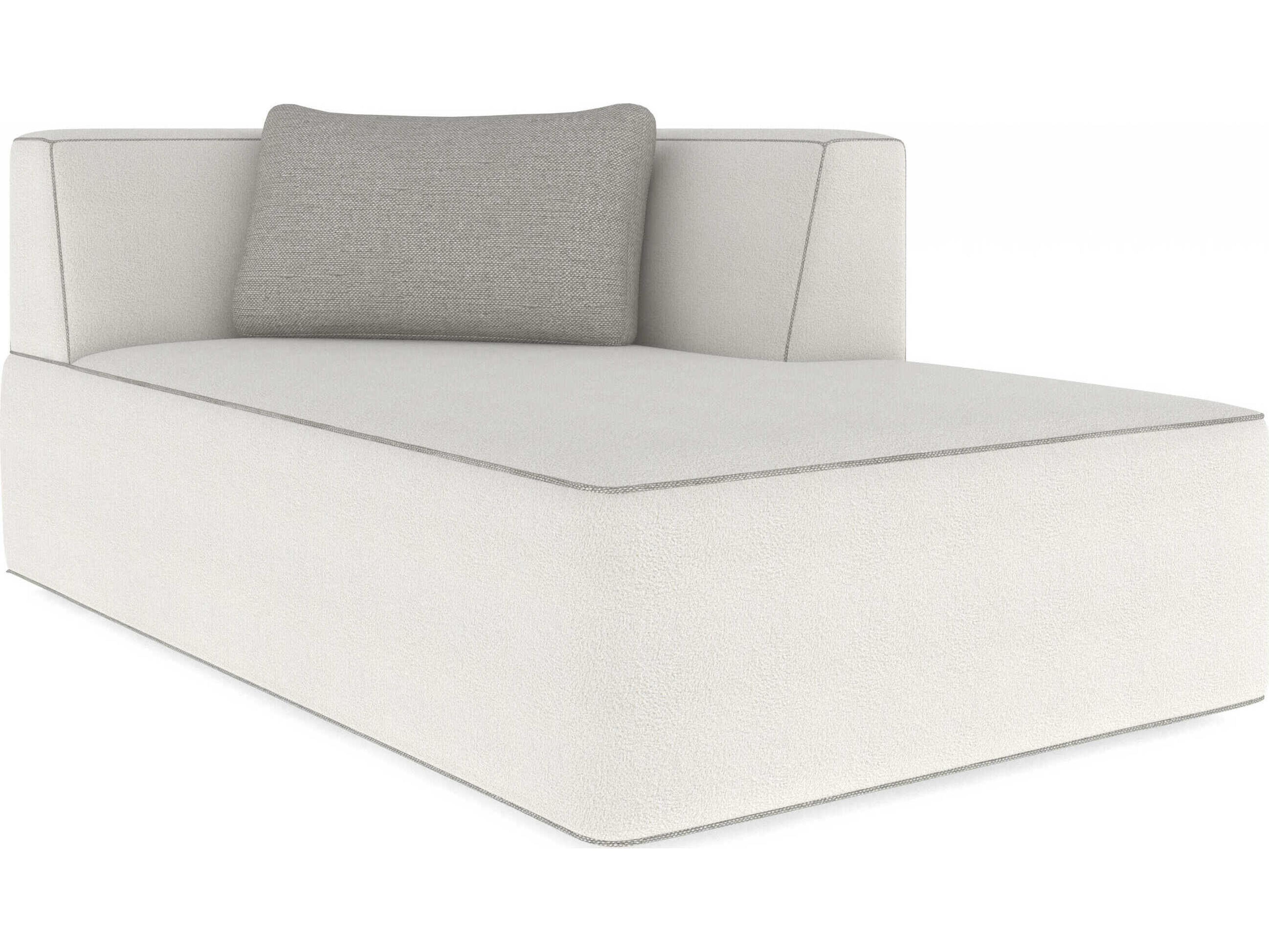 Caracole Marbella Lucent Bronze Metallic Paint White Upholstered Chaise