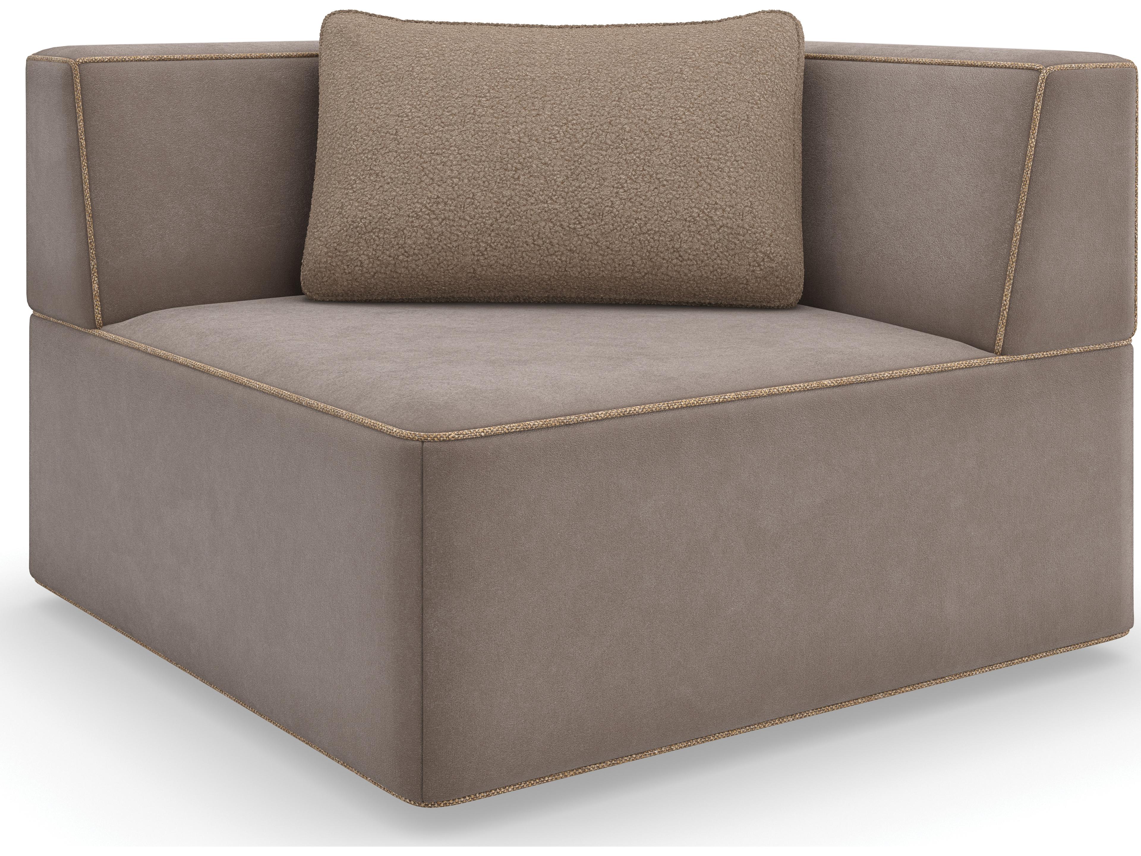 Caracole Modern Resort Marbella Bronze Upholstered Corner Chair