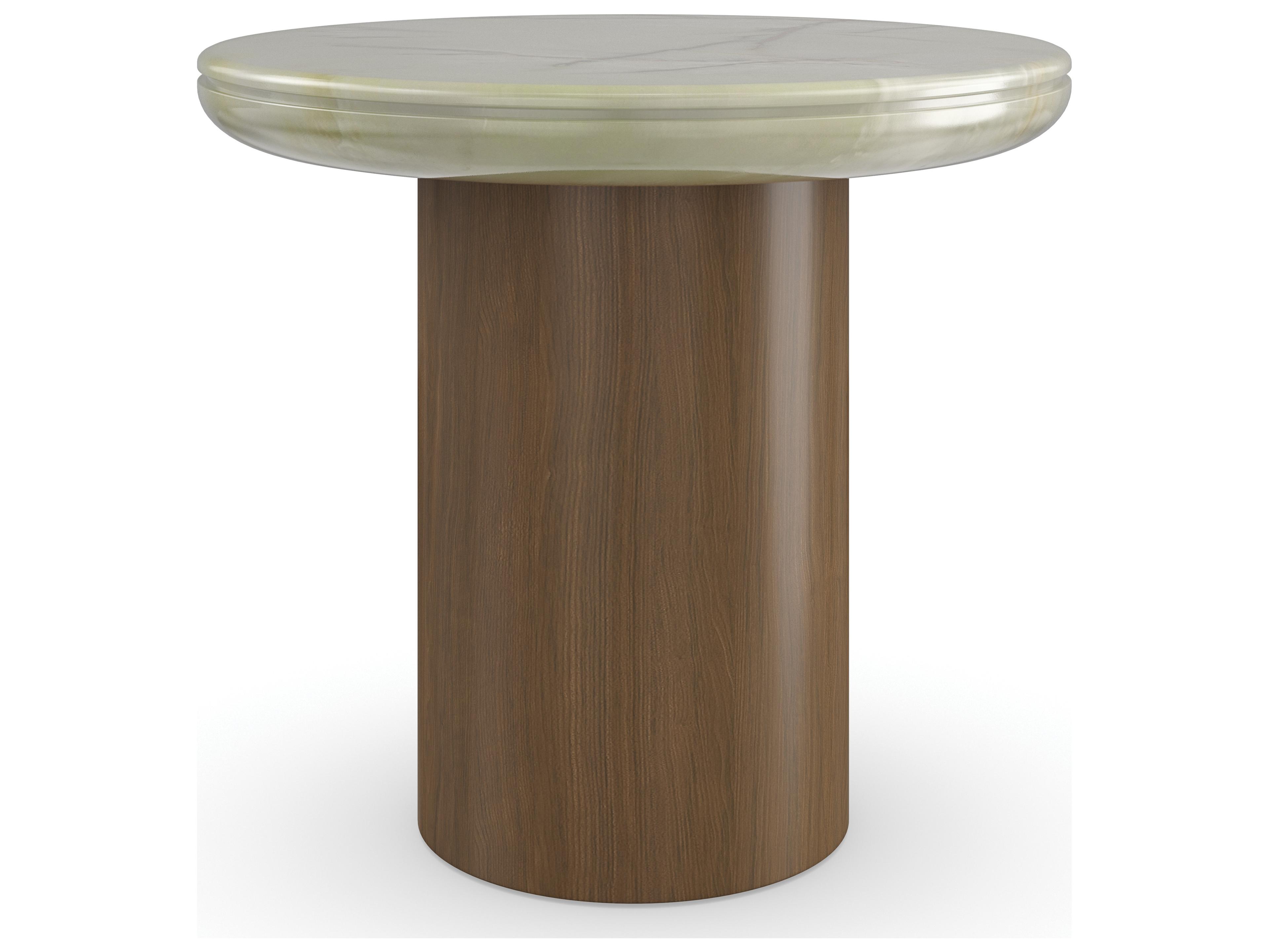 Caracole Modern Resort Cape Verde Round Stone End Table
