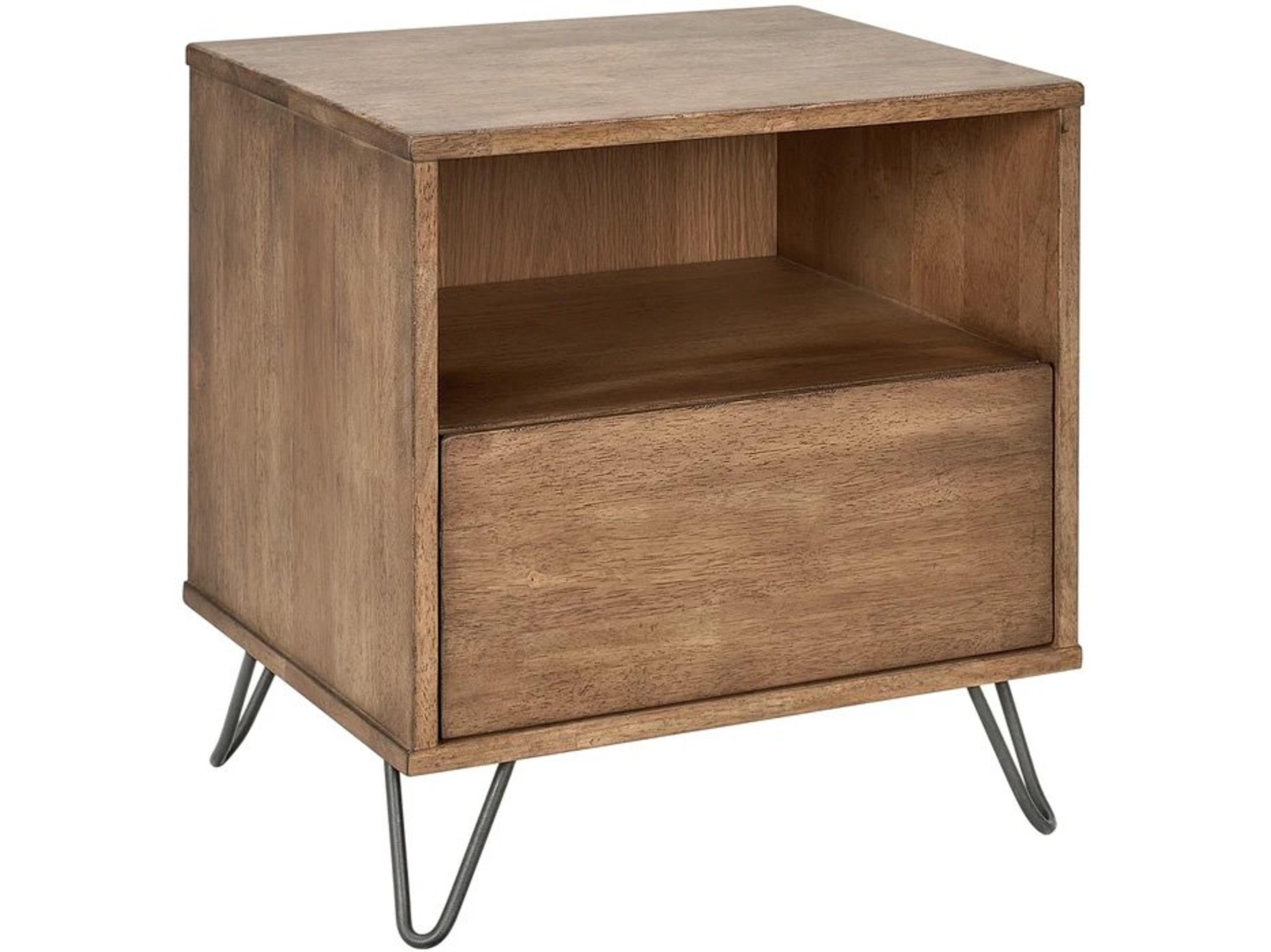 Caracole Atelier 1-Drawer Natural Oak Wood Nightstand