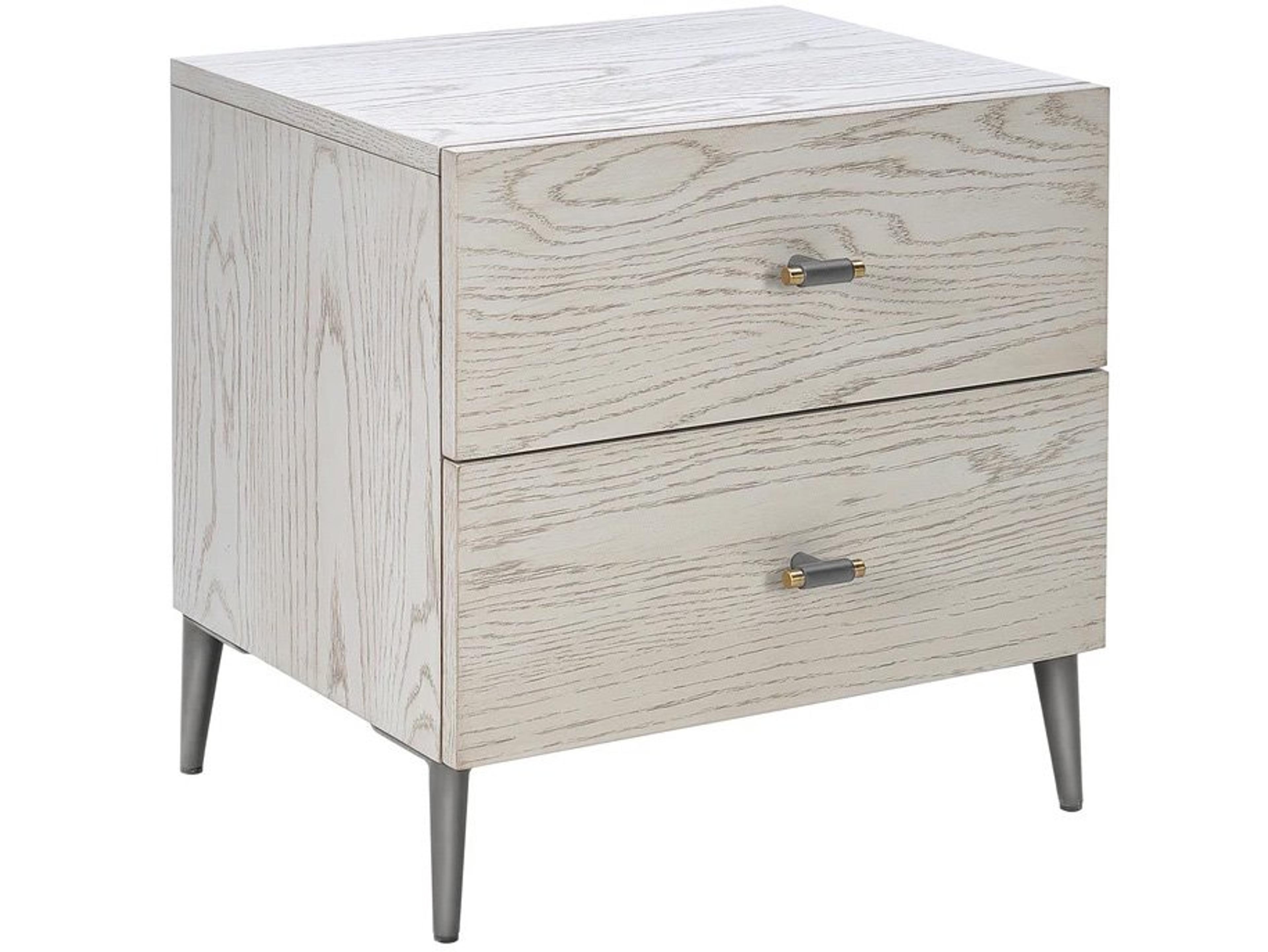 Caracole Atelier 2-Drawers White Oak Wood Nightstand