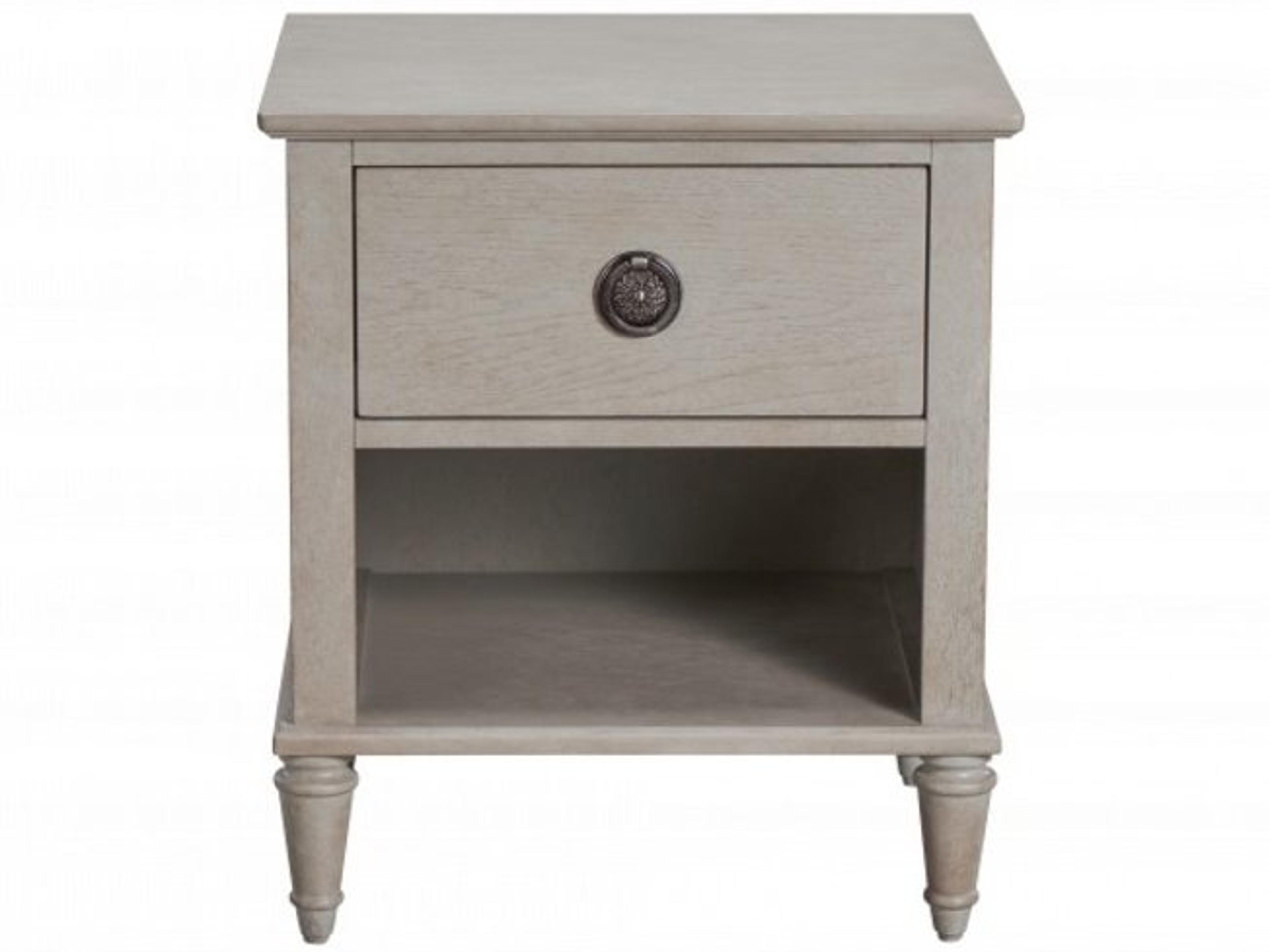 Caracole Atelier 2-Drawers Gray Oak Wood Nightstand