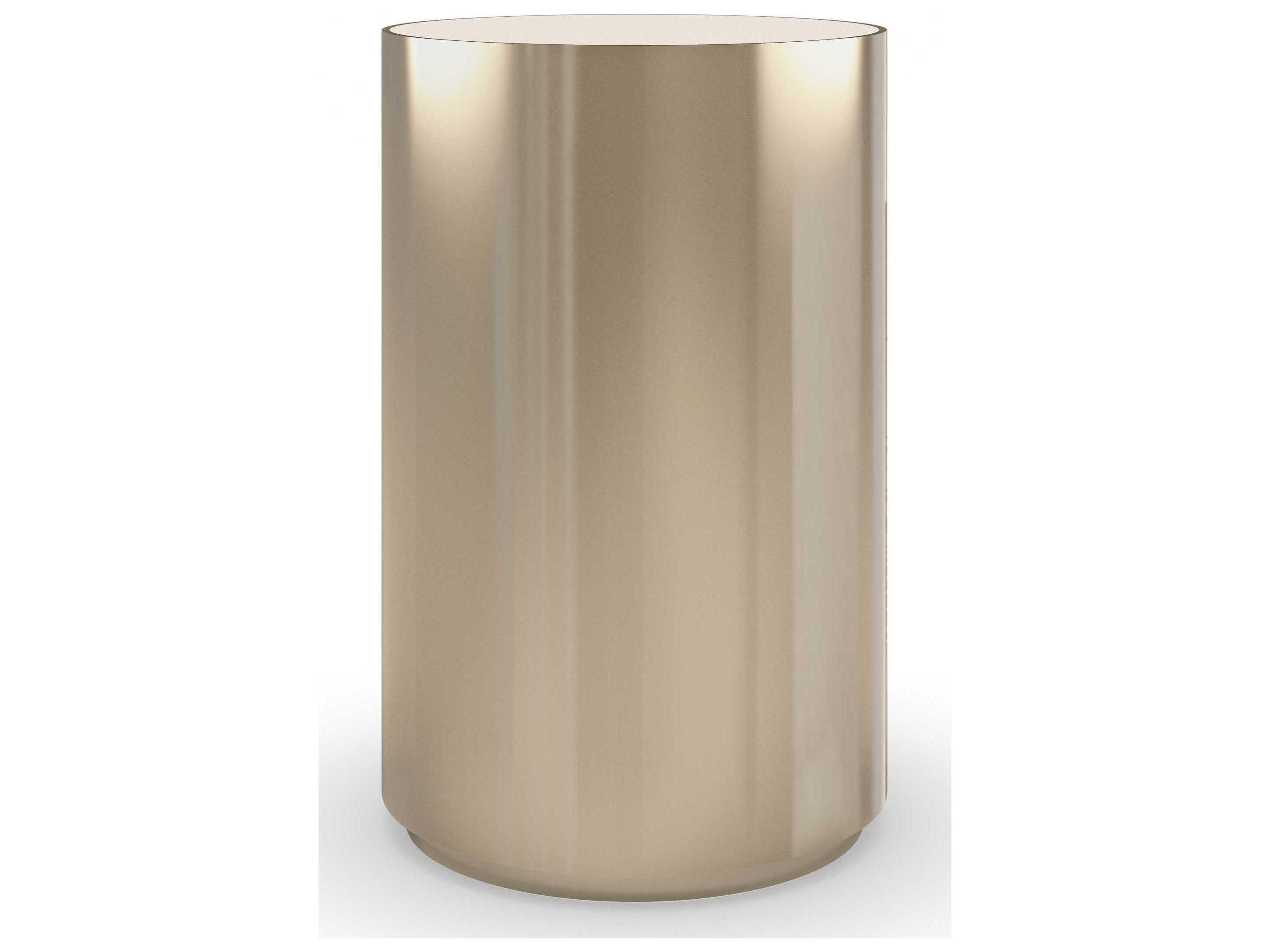 Signature Metropolitan Round About-Tall Round Stone Whisper Of Gold End Table