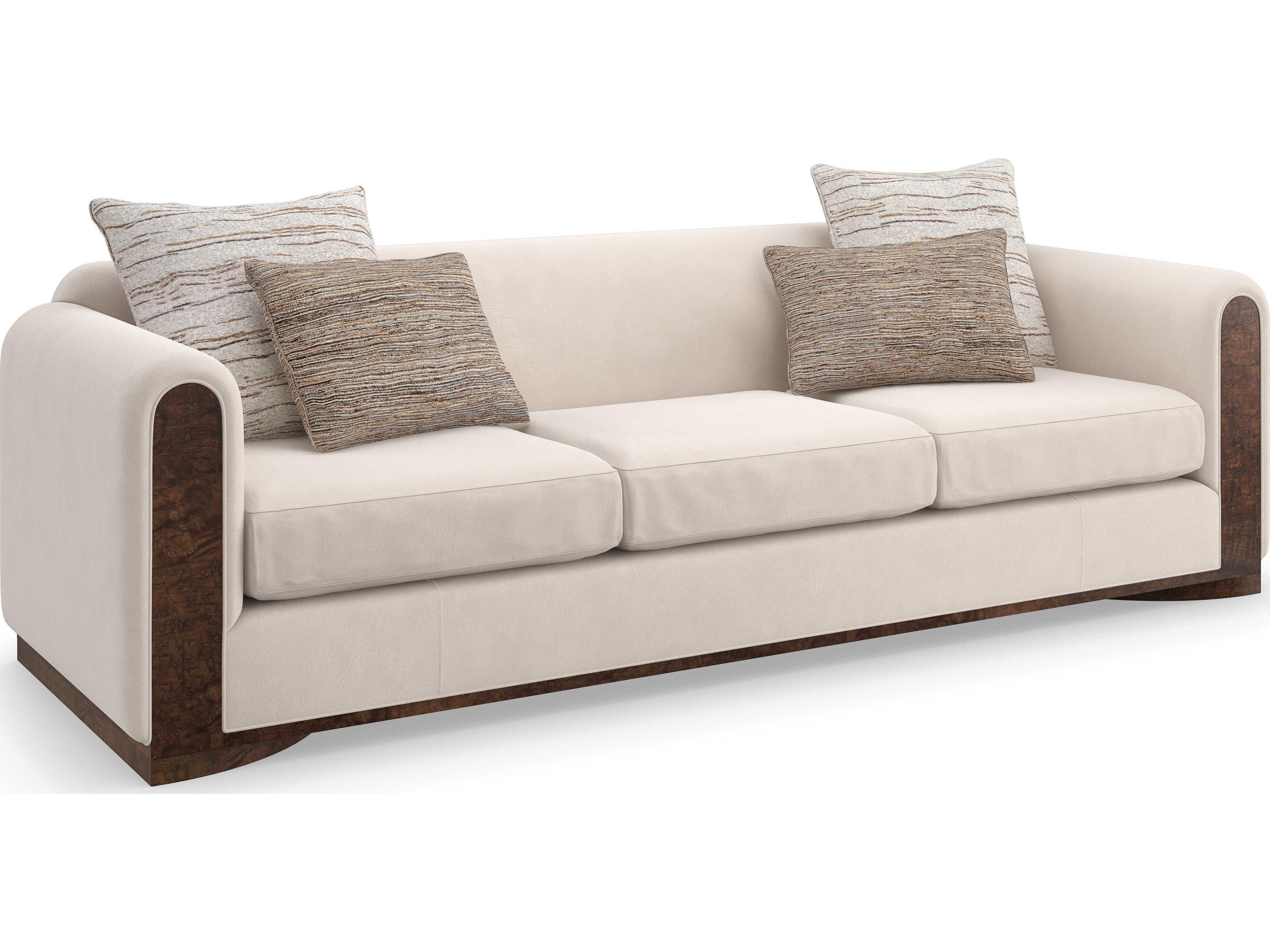 Caracole Upholstery Dimitri Galway Burl White Upholstered Sofa