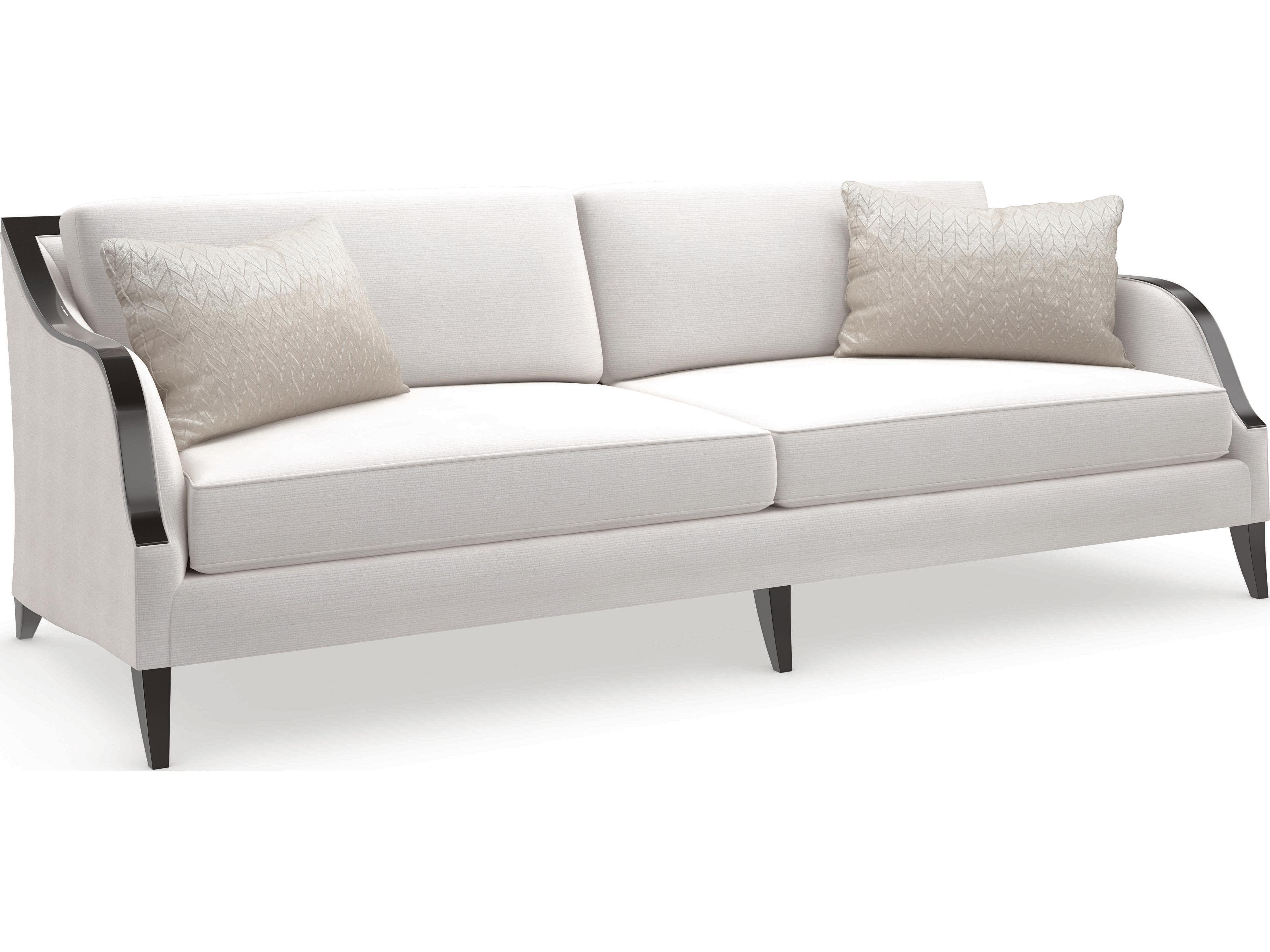 Caracole Upholstery Pitch Perfect Chocolate Truffle White Upholstered Sofa