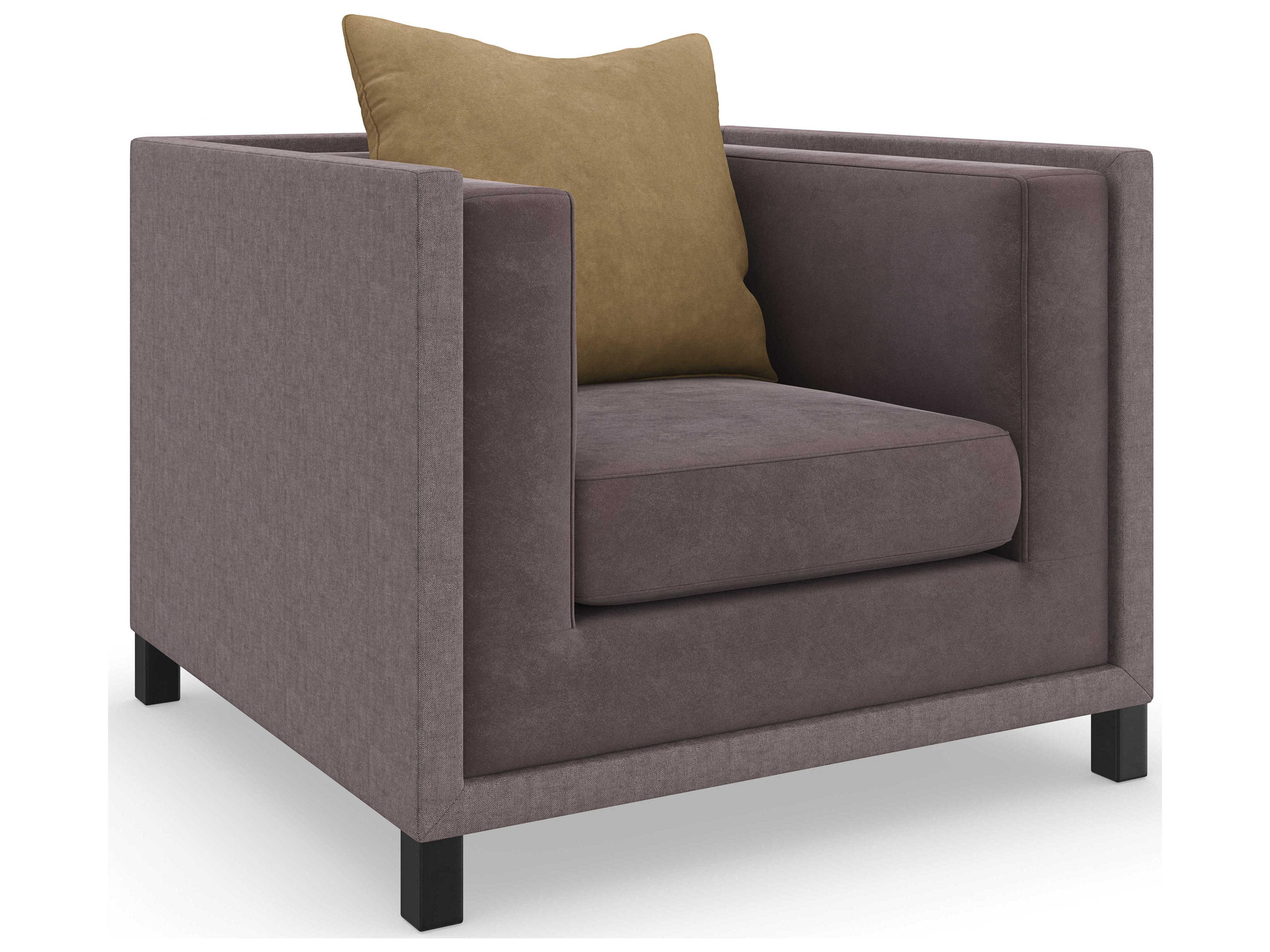 Caracole Upholstery Tuxedo Brown Fabric Accent Chair