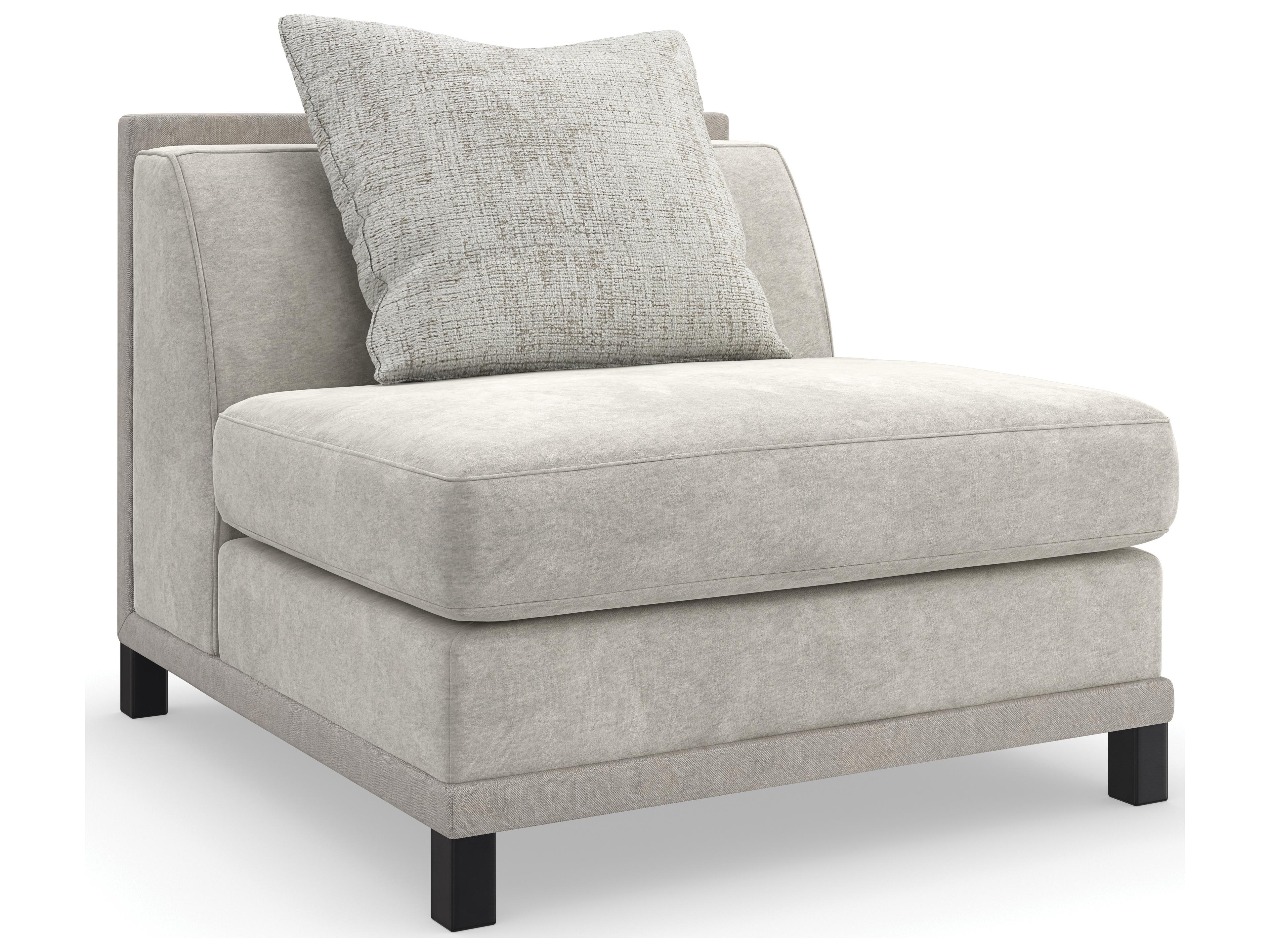 Upholstery Tuxedo Gray Fabric Armless Chair