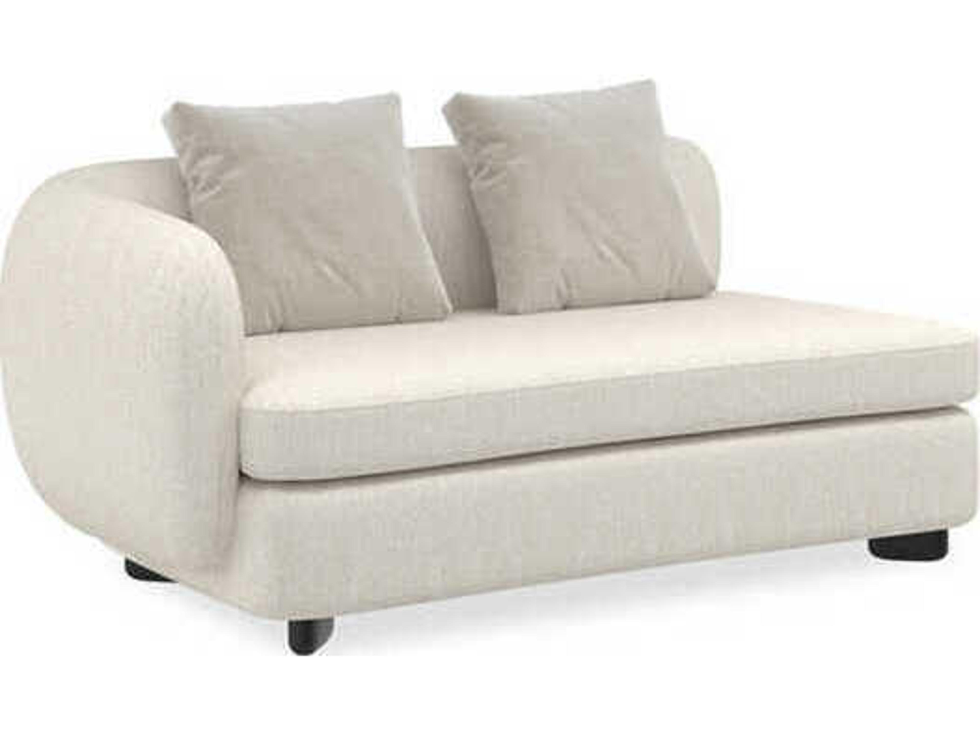 Upholstery Lumi Almost Black White Upholstered Chaise