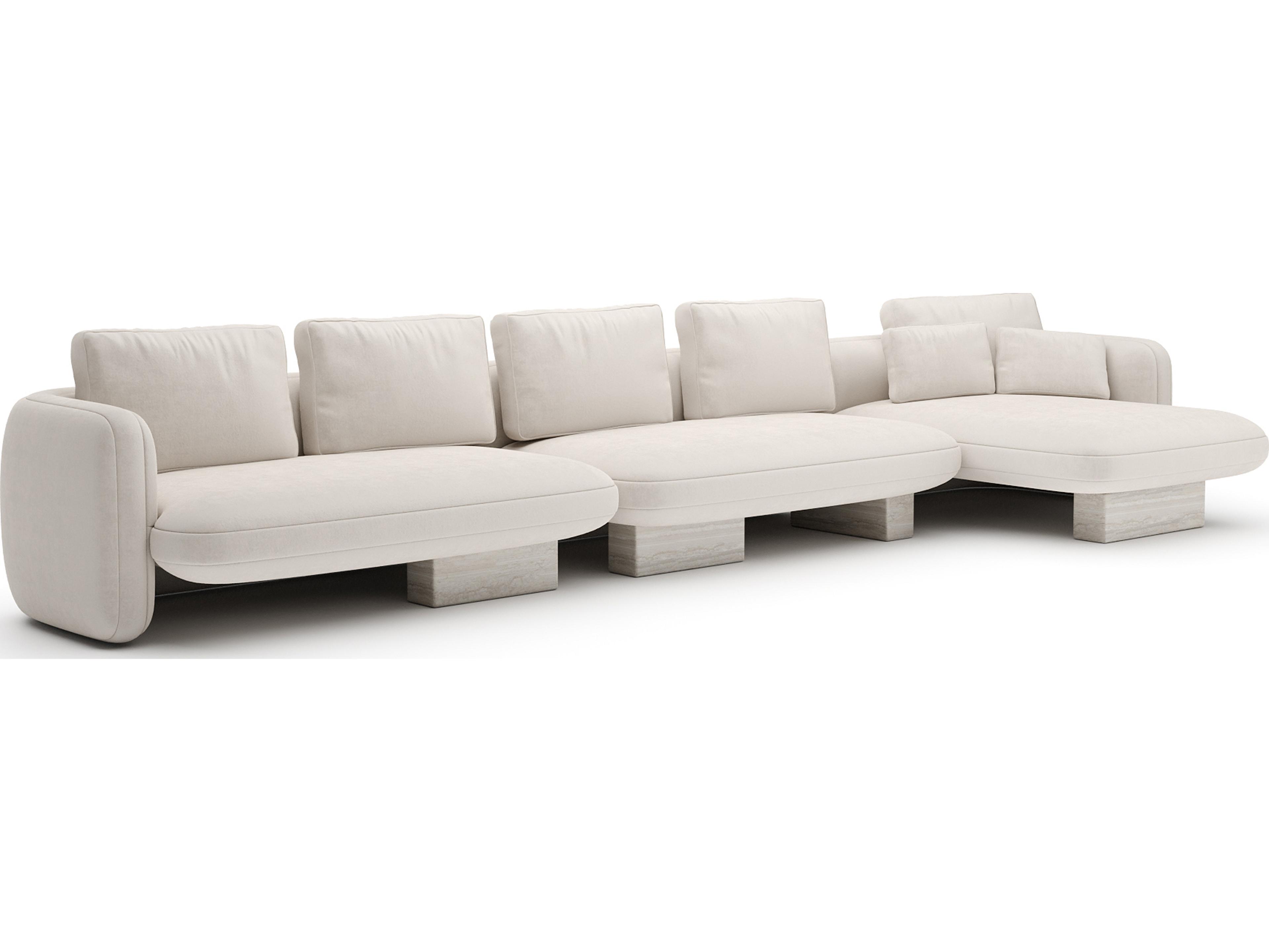 Caracole Overlap White Upholstered Sectional Sofa