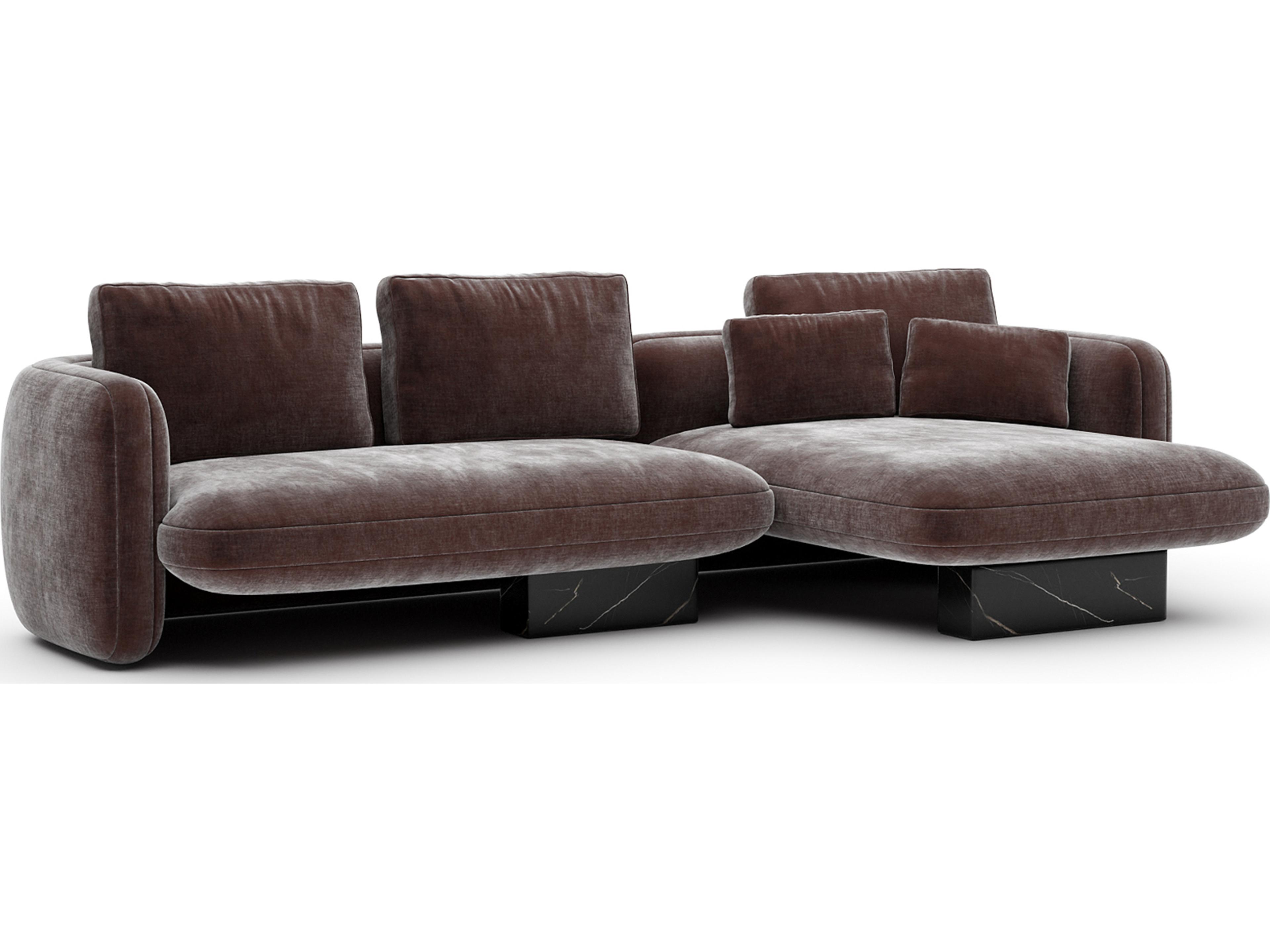 Caracole Overlap Brown Upholstered Sectional Sofa