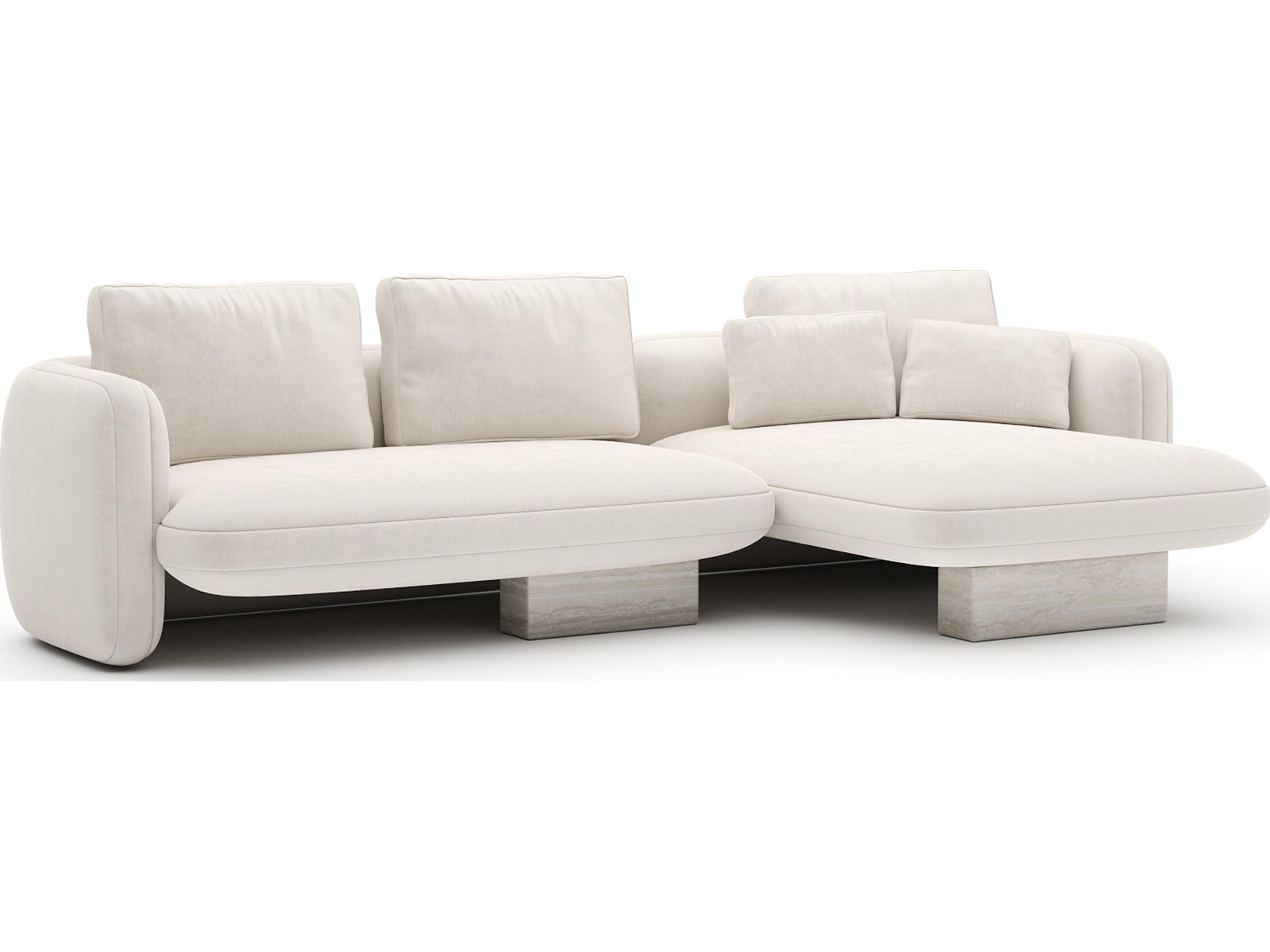 Caracole Overlap White Upholstered Sectional Sofa
