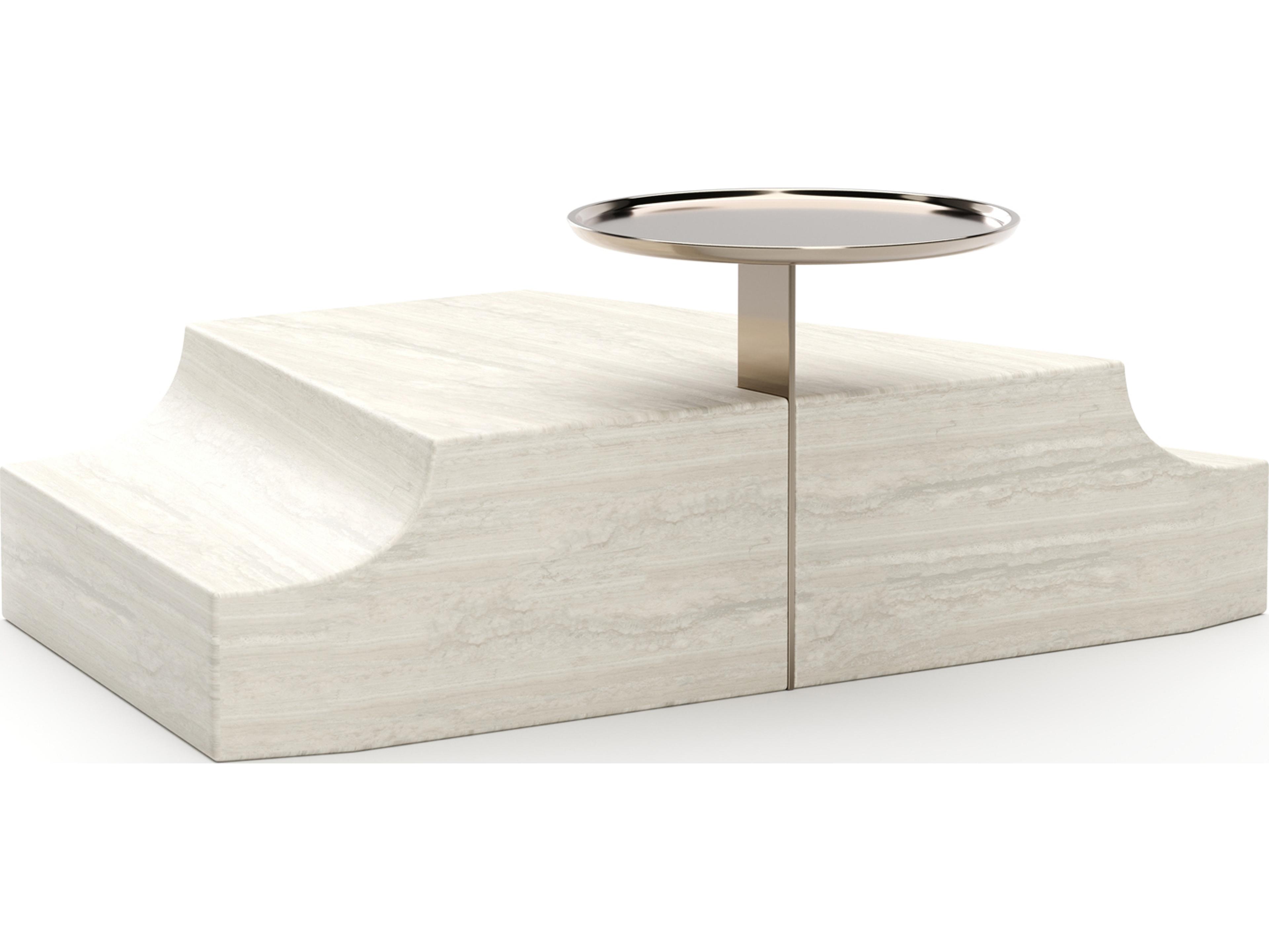 Caracole Overlap Round Stone End Table