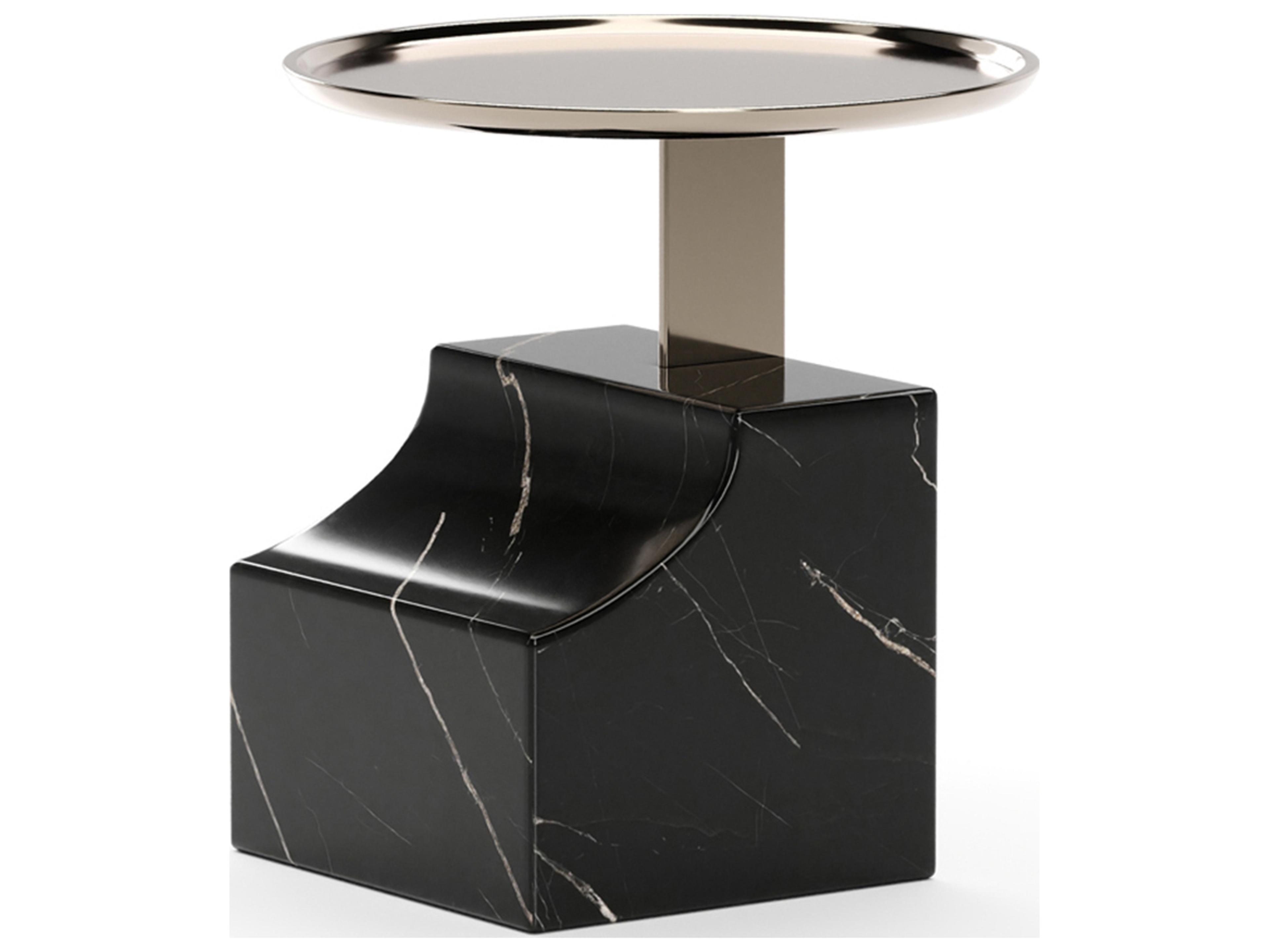 Caracole Overlap Round Stone End Table